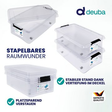 Deuba Aufbewahrungsbox (1 St), 30L Deckel stapelbar Rollen Kunststoff BPA frei Rollbox Kunststoffbox