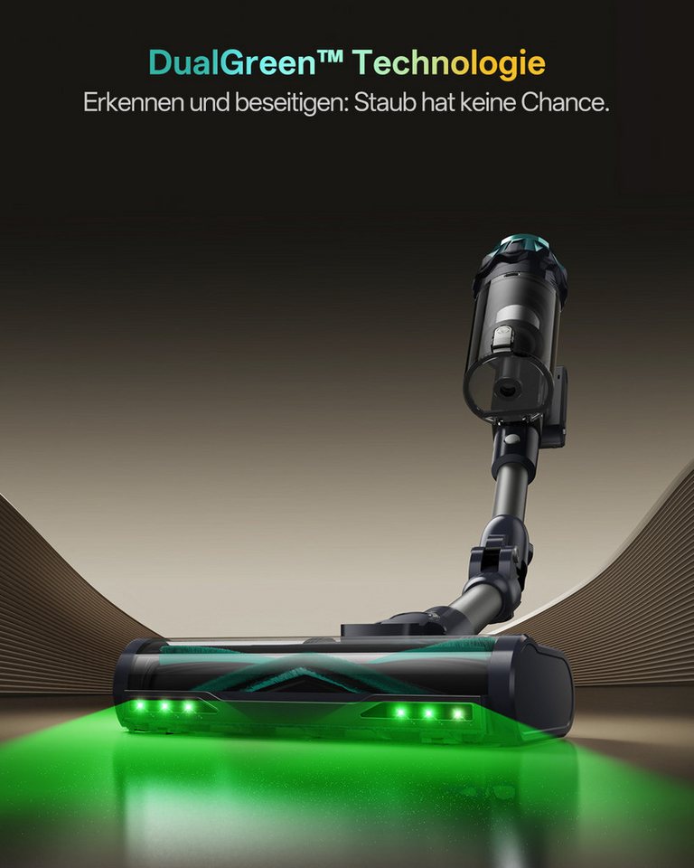 Vactidy Akku-Hand-und Stielstaubsauger V15 Max Saugen und Wischen in 1,85000PA/600W, 600 W, beutellos, DualGreen Dual-Grünlicht-Erkennungstechnologie, 7-Zyklon-Technologie