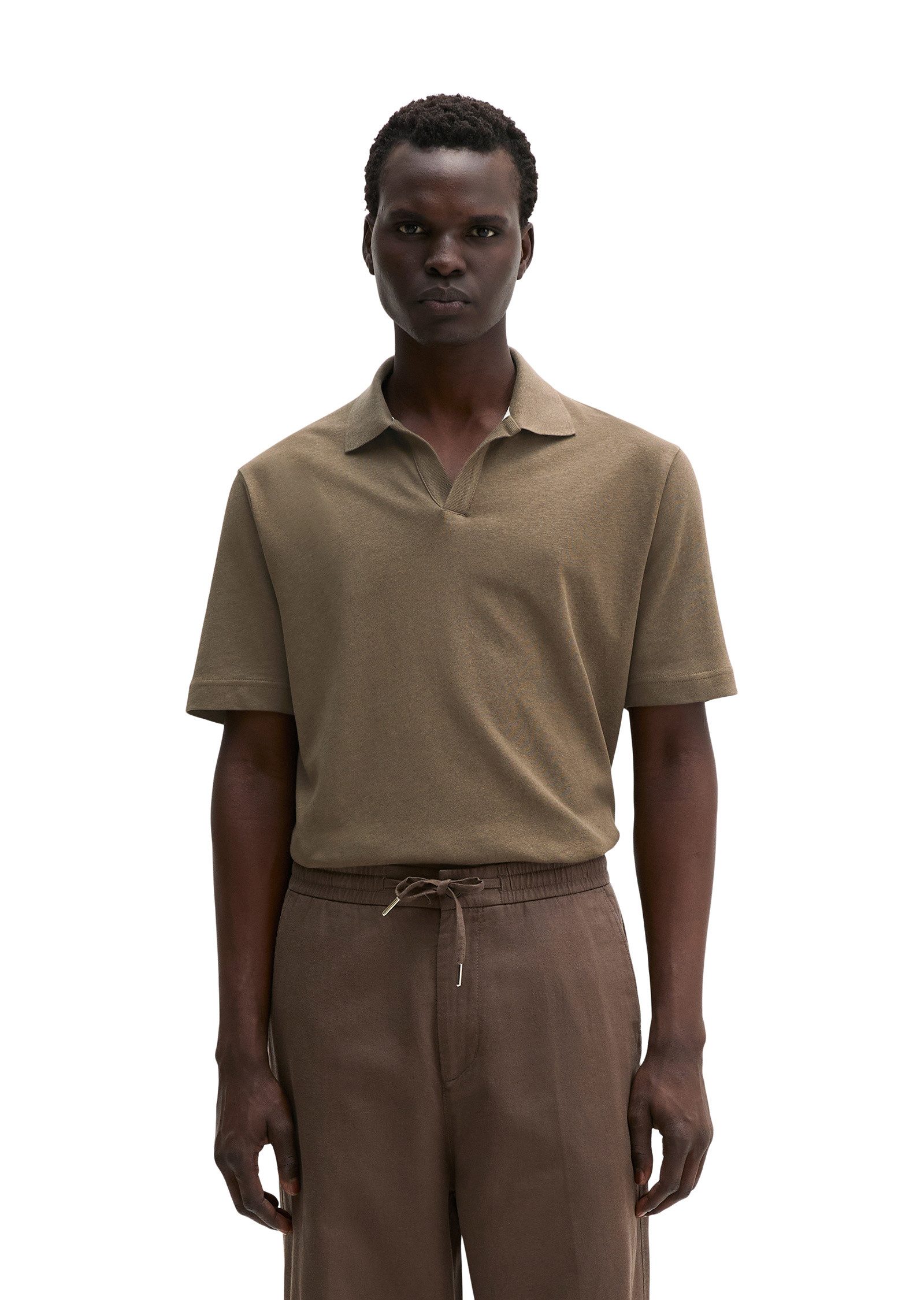 Marc O'Polo Poloshirt aus Baumwoll-Leinen-Mix
