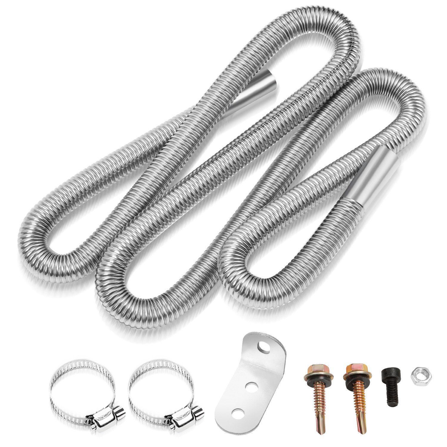 Clanmacy Heizlüfter 200cm φ25mm AbgasschlauchAbgasschalldämpfer Edelstahl A günstig online kaufen