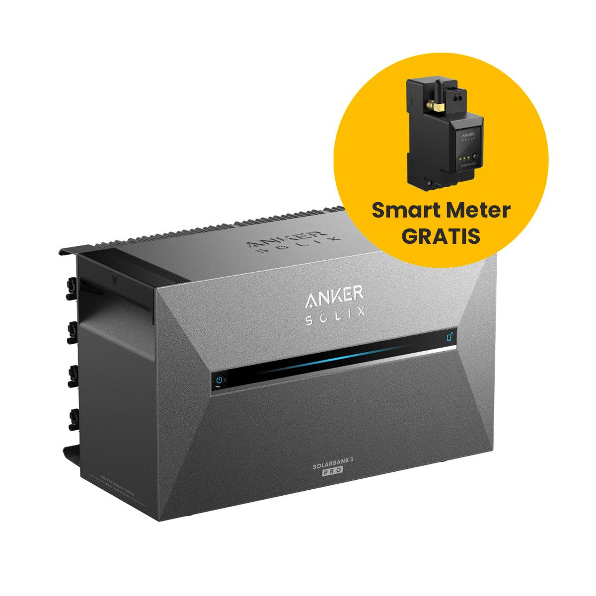 Anker Balkonkraftwerk Anker SOLIX Solarbank 3 E2700 Pro mit Smartem Zähler, 1800 W, (Smart Meter im Lieferumfang enthalten), 2,7 kWh Intelligenter Speicher mit integriertem Wechselrichter.