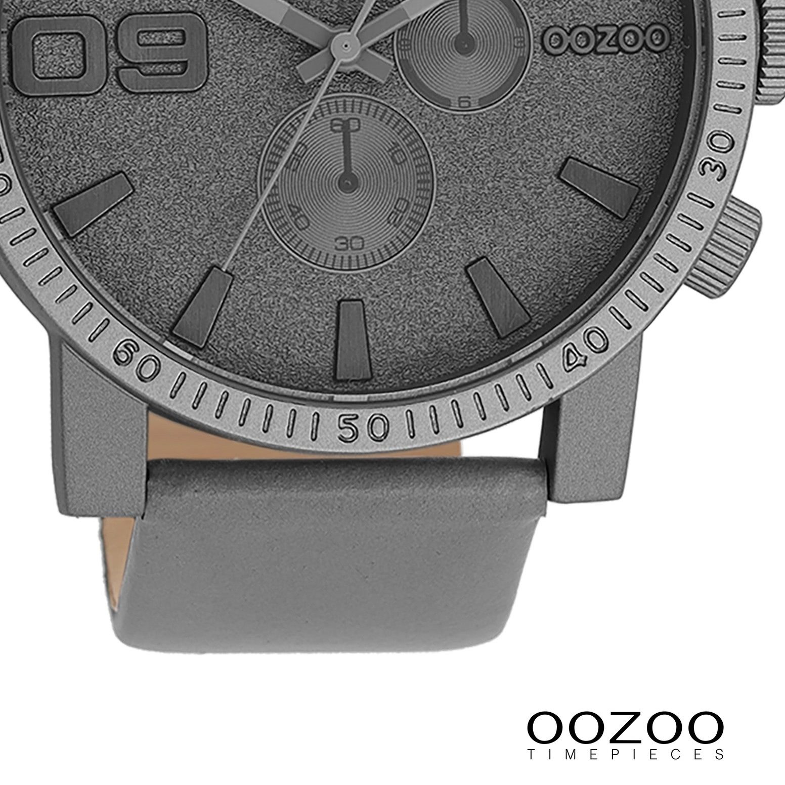 OOZOO Quarzuhr Oozoo Herren Armbanduhr Timepieces Analog, (Analoguhr), Herrenuhr rund, extra groß (ca. 48mm) Lederarmband, Fashion-Style