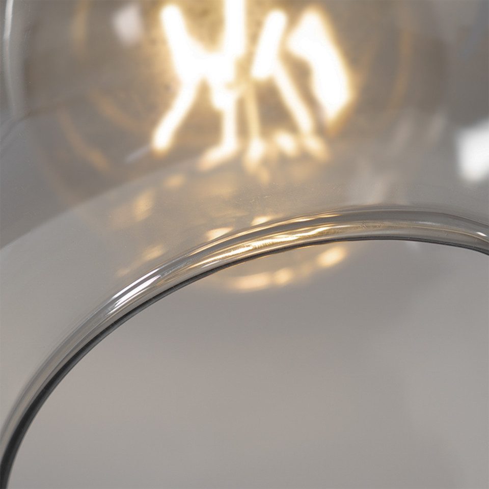 Qazqa Bogenlampe Zuzanna, ohne Leuchtmittel, Warmweiß, QAZQA Bogen­lampe, e27, Grau, Glas, Modern