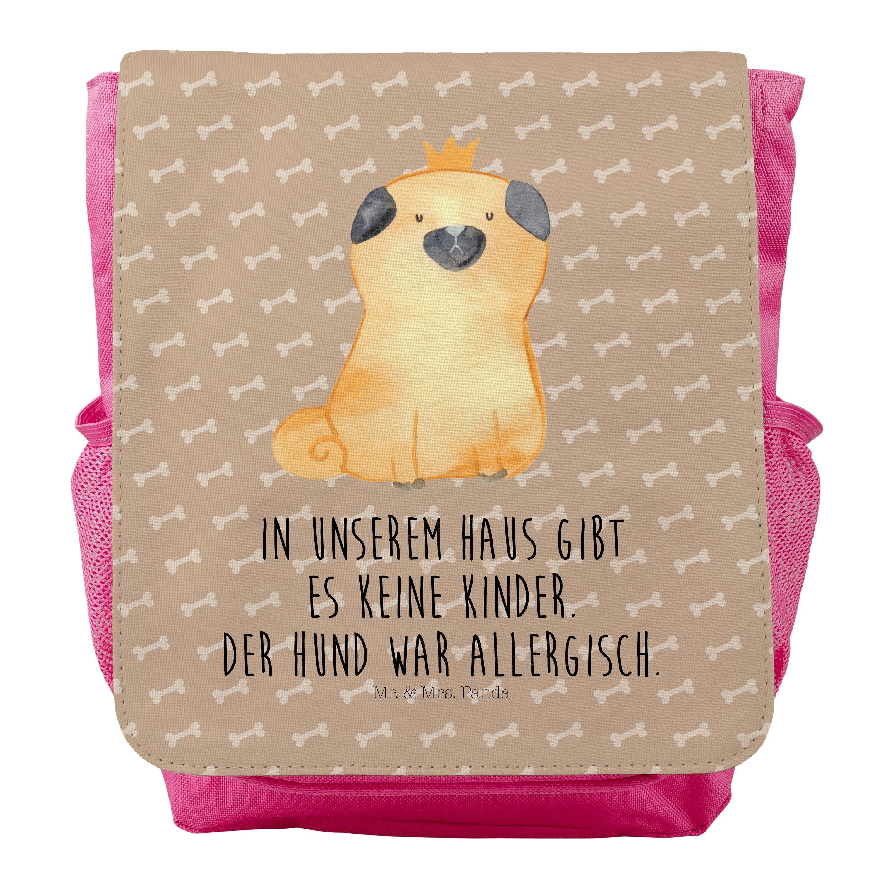 - - & allergisch, Mops Kinderrucksack Hundeglück Tierliebhab Geschenk, Krone Mrs. Panda Mr. Rucksack,