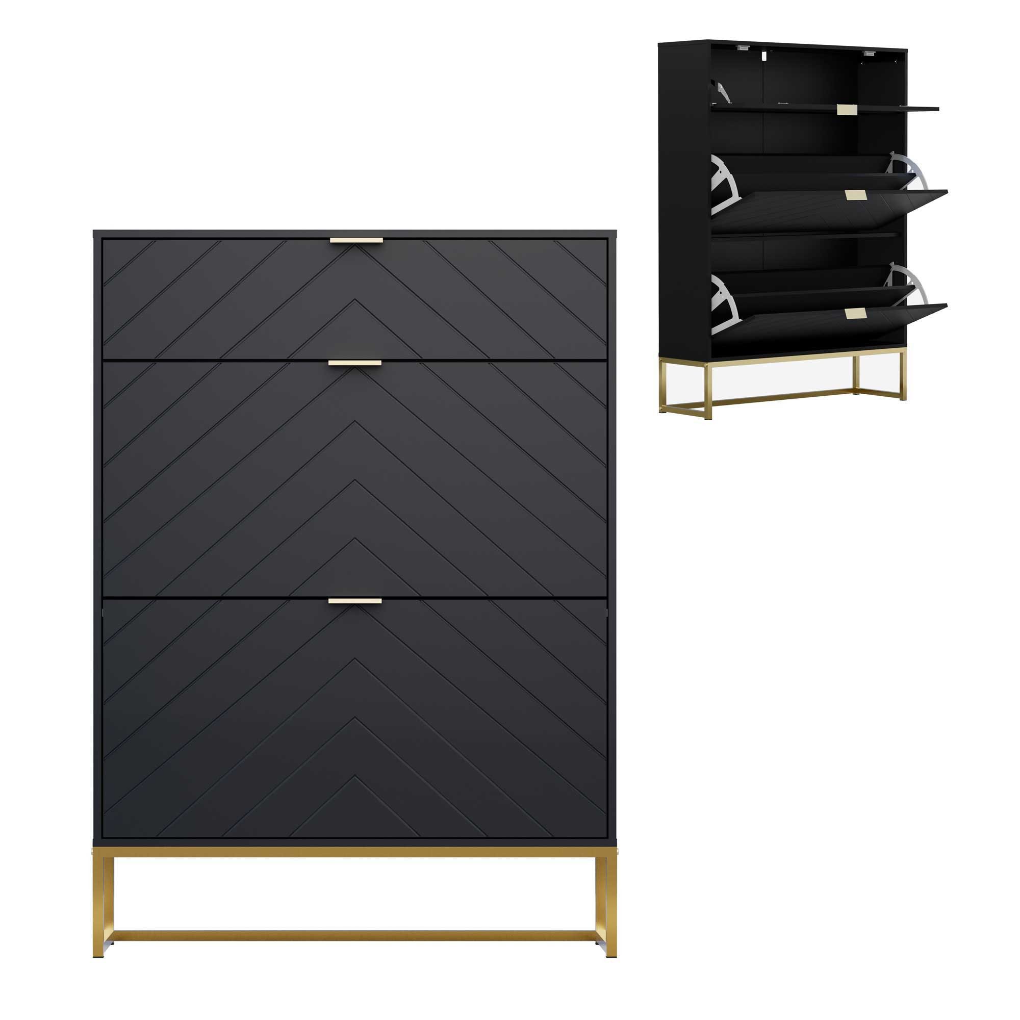 UEV Schuhschrank mit 2 Klappen Schuhregal Schukipper schmal (für 16 Paar Sc günstig online kaufen