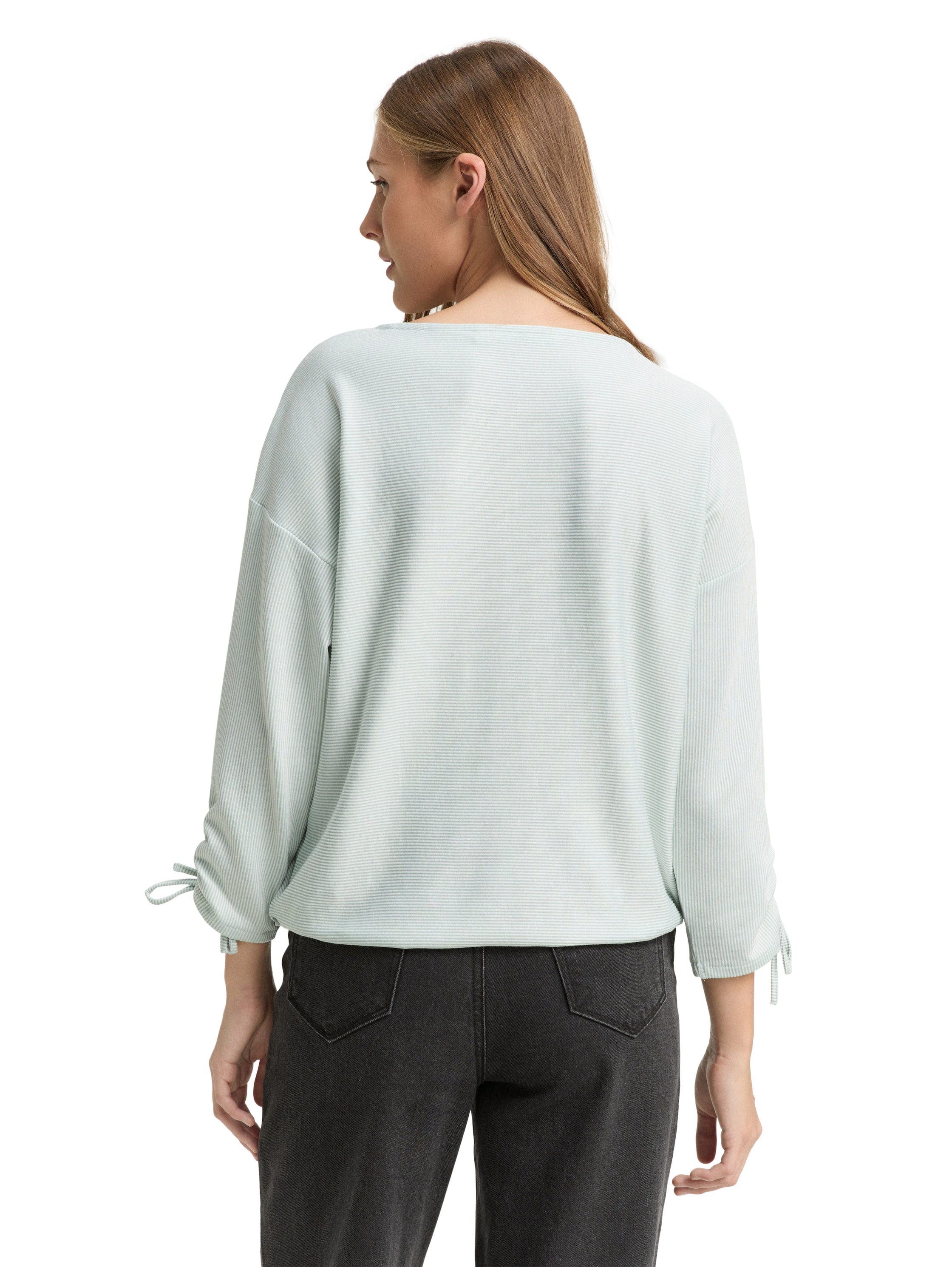 TOM TAILOR Denim 3/4-Arm-Shirt in feiner Rippoptik günstig online kaufen