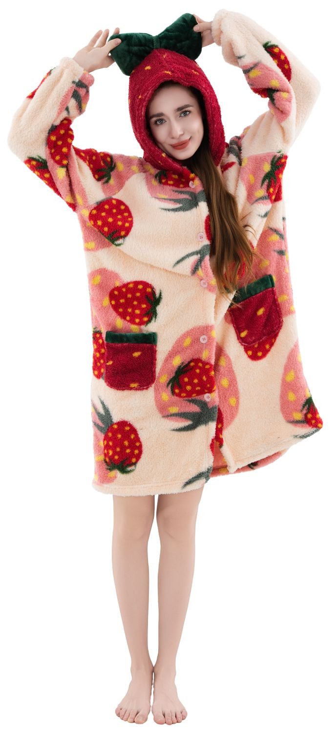 Corimori Plüschjacke Flauschiger Oversize Kuschel Deckenmantel + Kapuze pas günstig online kaufen