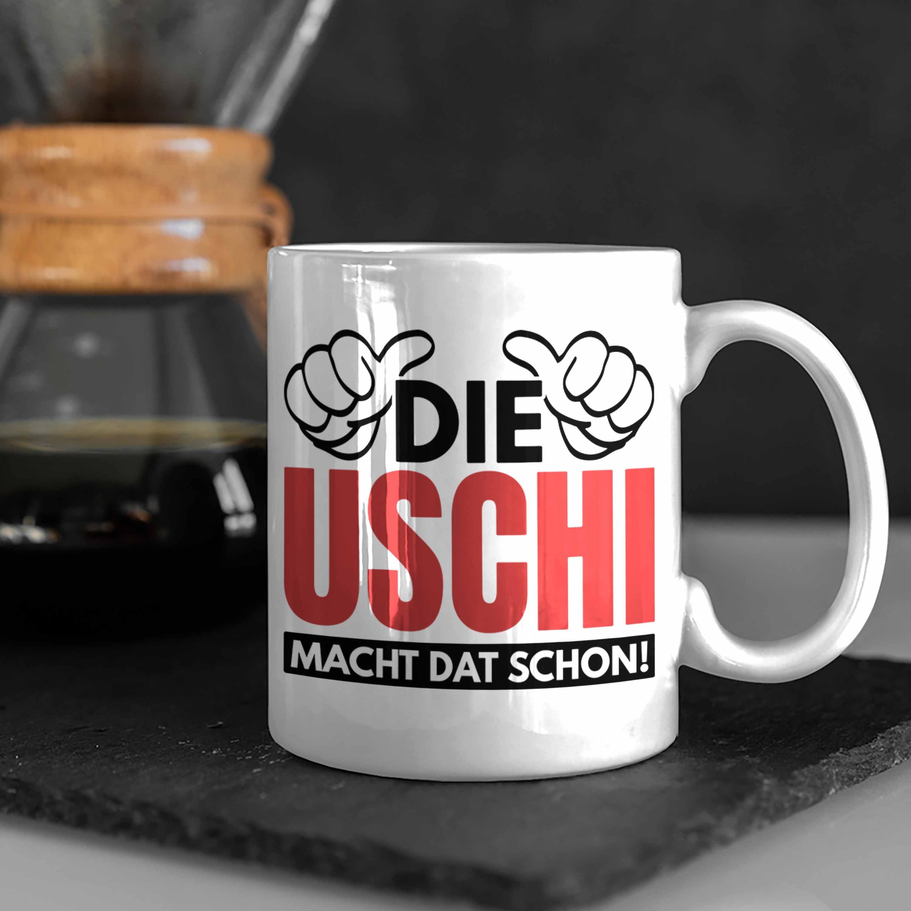 Trendation Tasse Trendation - Die Tasse Macht Ruhrpott Spruch Weiss Schon Geschenk Spitzname Lustige Dat Uschi Uschi