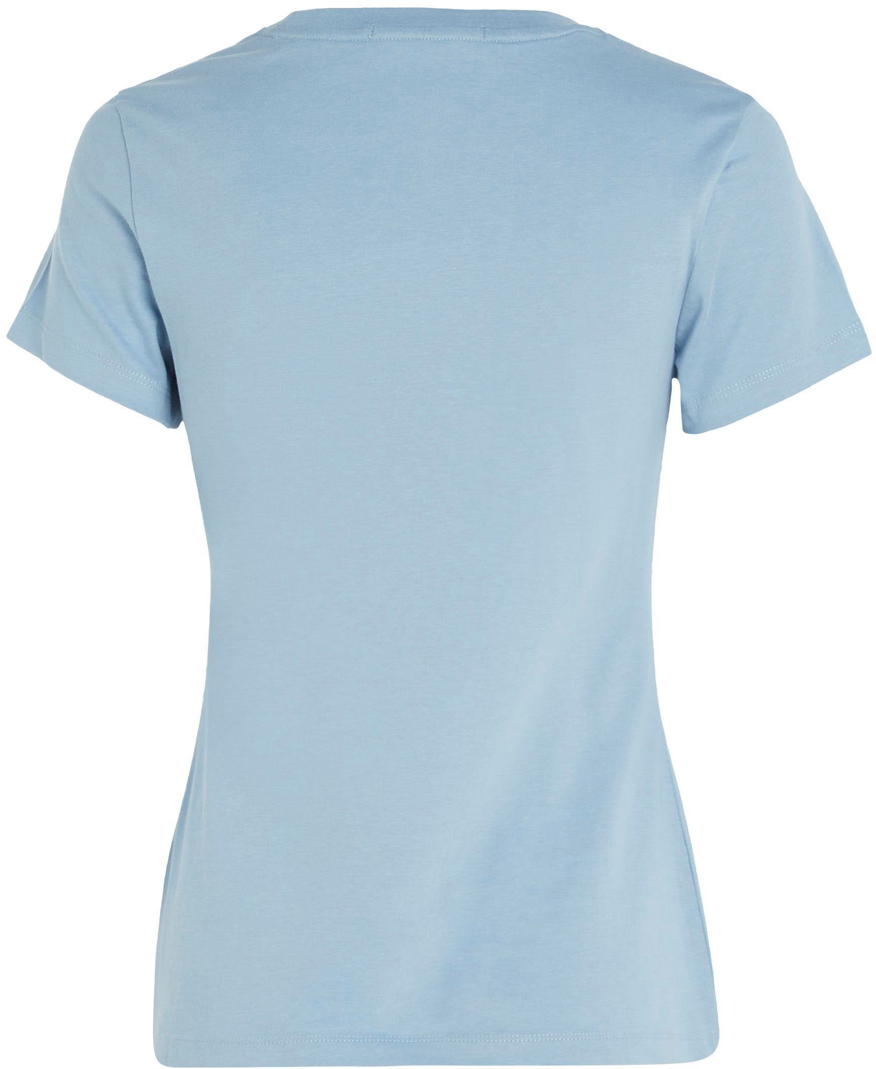 Calvin Klein Jeans T-Shirt MICRO TEE SLIM Iceland FIT Rundhalsausschnitt Blue MONOLOGO mit