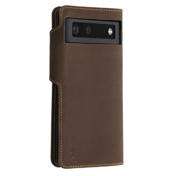 kalibri Handyhülle Hülle für Google Pixel 6, Leder Handyhülle Handy Case Cover - Schutzhülle Lederhülle