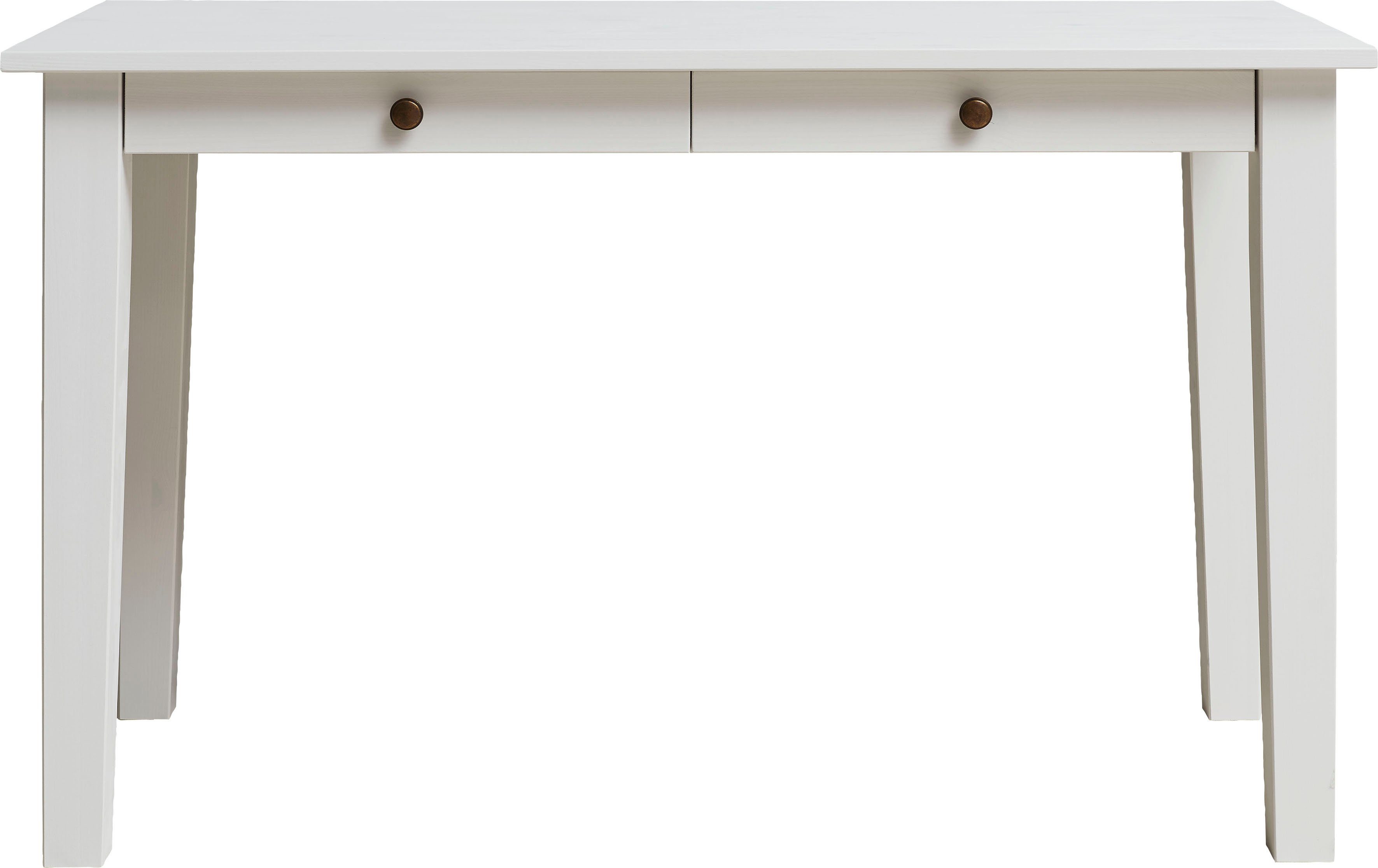 Wohn[glück]lich by Infantil Schreibtisch Solvita, Arbeitstisch Desk mit 2 Schubladen Kiefer massiv Breite 120cm Landhaus