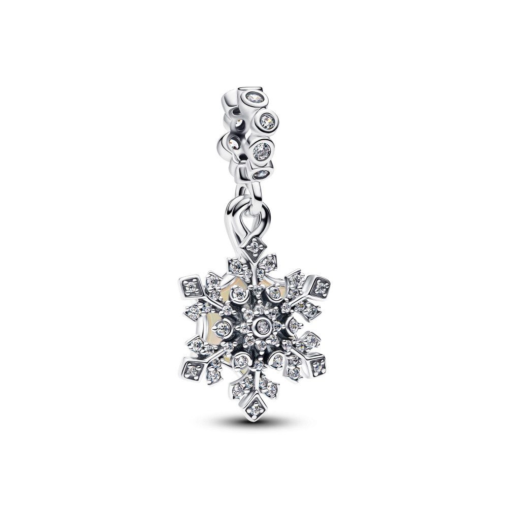 Pandora Charm-Einhänger Pandora Moments Schneeflocke und Stern Doppel-Charm-Anhänger 794142C01 (1-tlg)