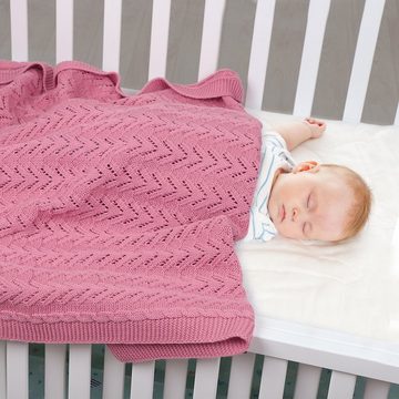 Babydecke B-HD-82W722, SIKAINI, Einfach gestrickte winddichte Kleinkinderdecke