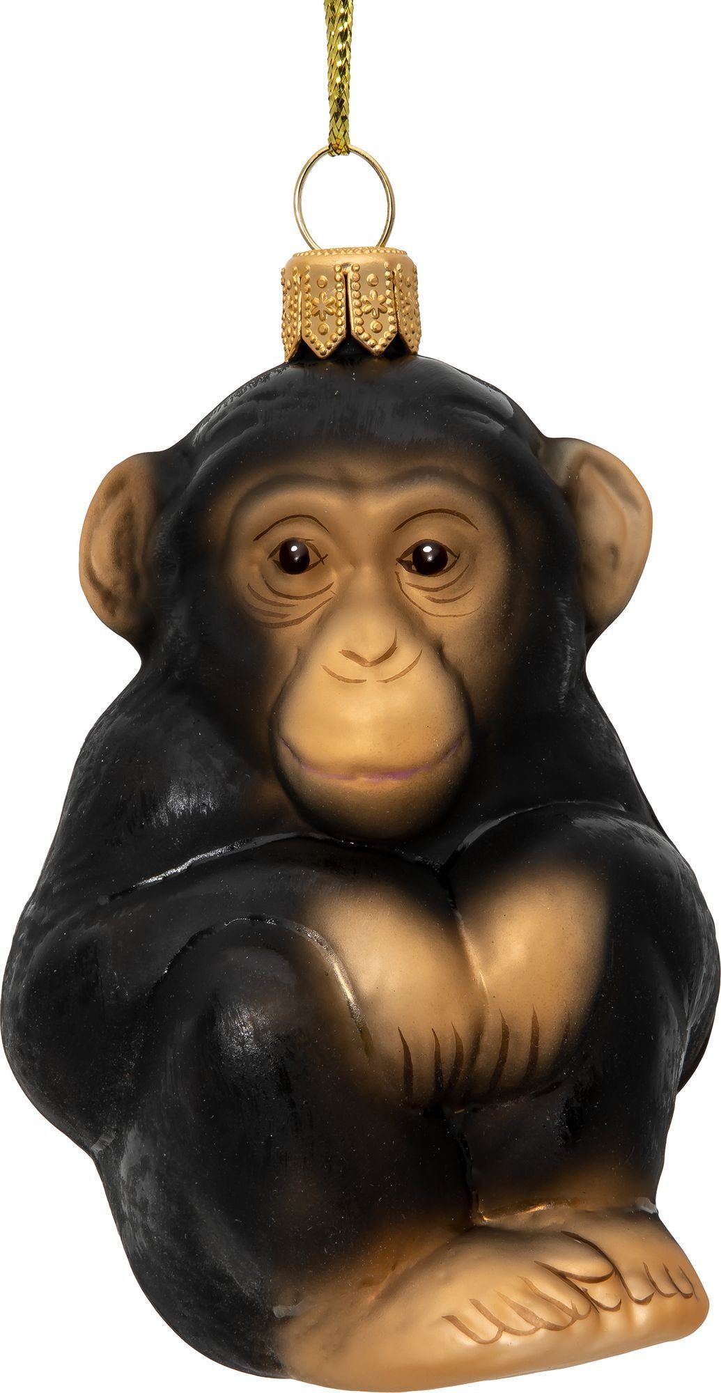 Schimpanse Christbaumschmuck Figur Glas BS741 Affe Weihnachtsbaum Anhänger Line - SIKORA Premium