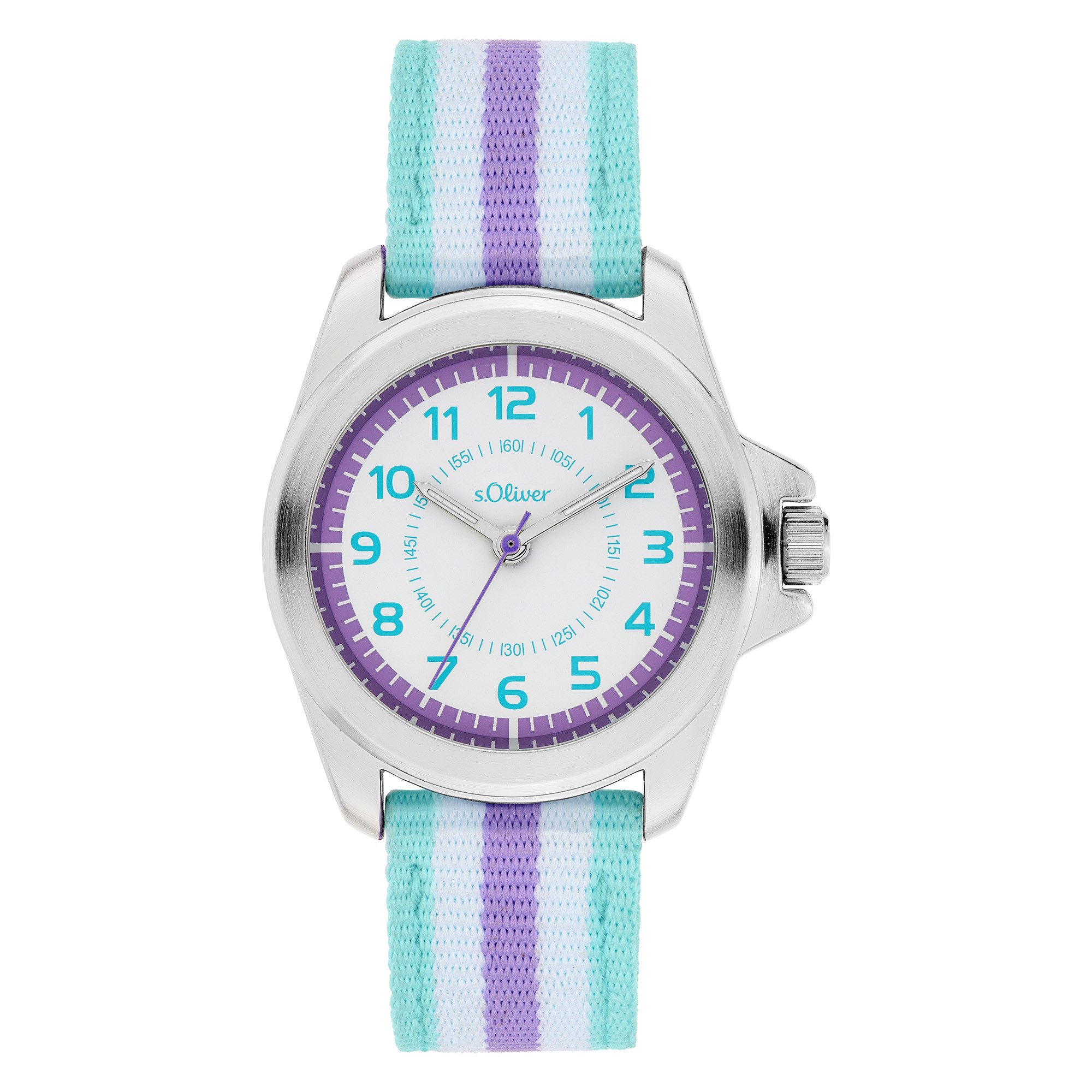 s.Oliver Quarzuhr Color Stripes SO-4513-LQ, Armbanduhr, Kinderuhr, Mädchen, analog