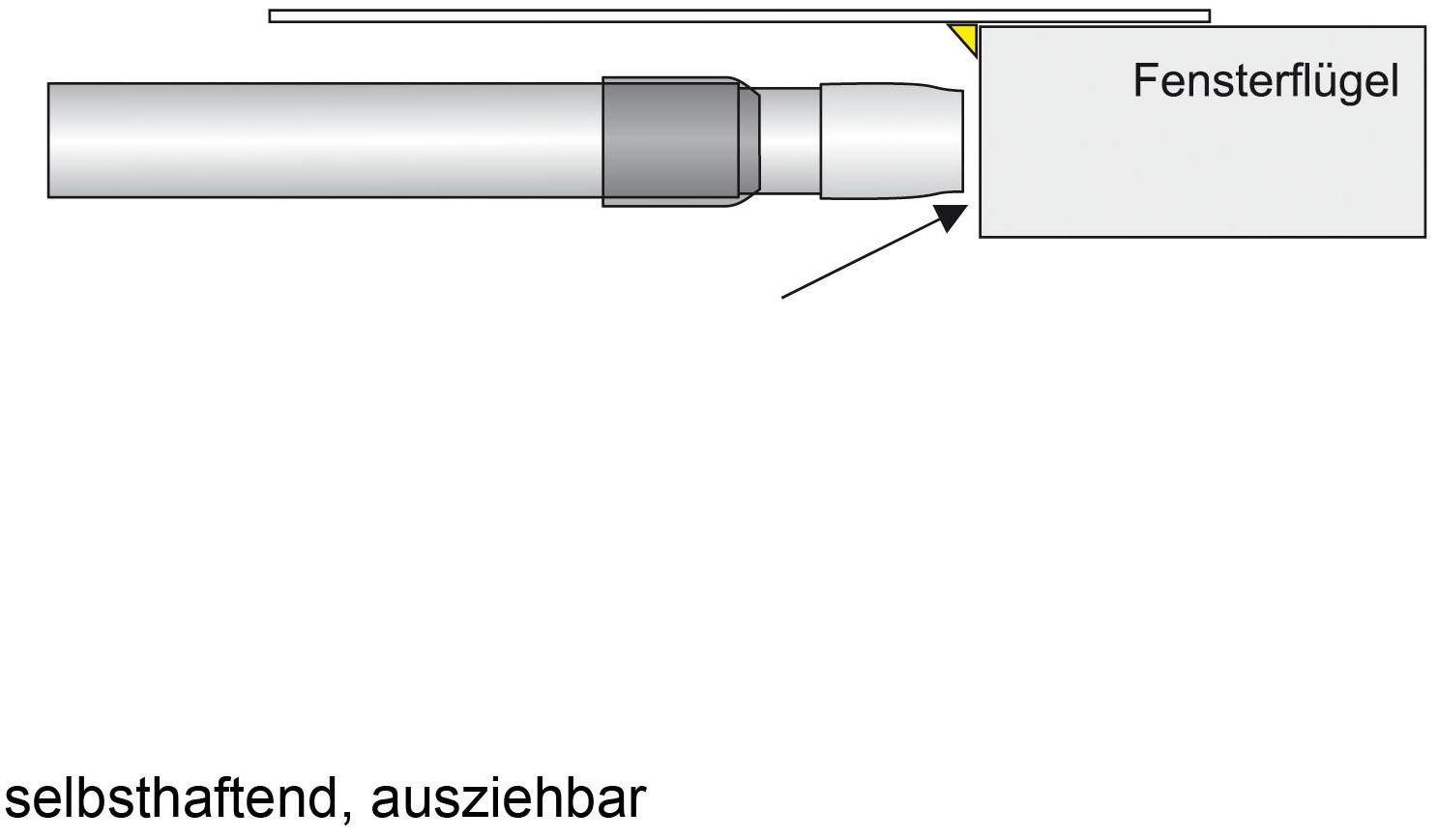 Scheibenstange Liedeco, 1-läufig, mattsilberfarben Pin-Soft, 12 ohne mm, ausziehbar, geklemmt Bohren, Ø