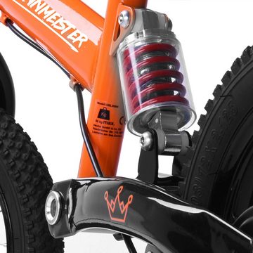 Rennmeister Laufrad Orange, Höhenverstellbar Bremse ab 2-5 Jahre Fahrrad 12 Zoll Luftreifen