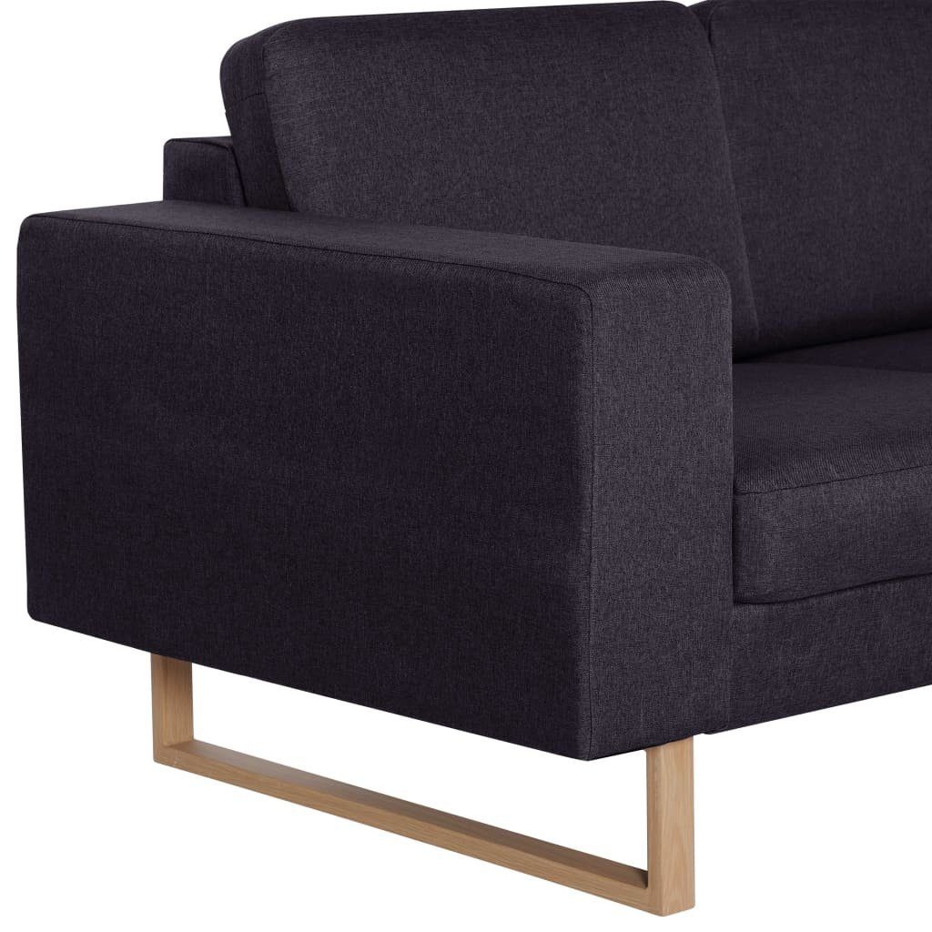 vidaXL Sofa 3-Sitzer-Sofa Stoff Schwarz Couch