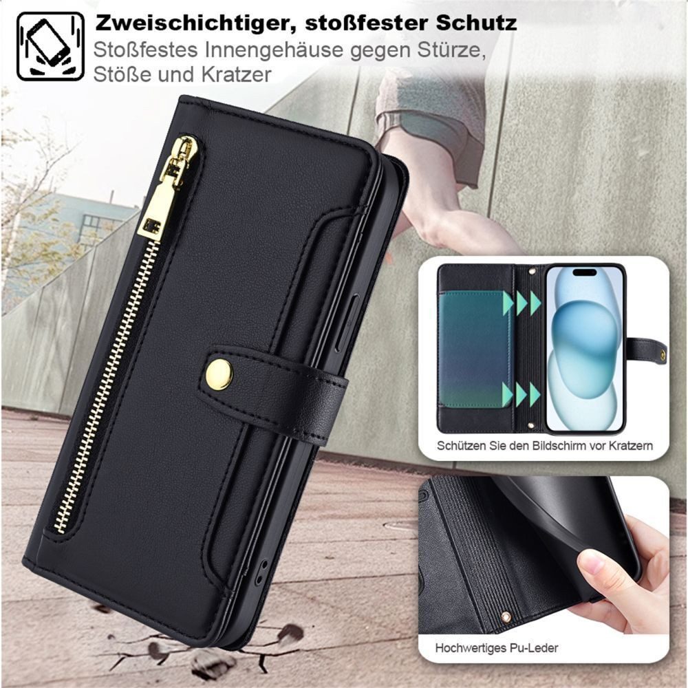 betterfon Handykette mit Portemonnaie für iPhone -Handyhülle Kartenfächern, Hände frei – mit Silikonhülle & Schnur für flexiblen Alltag