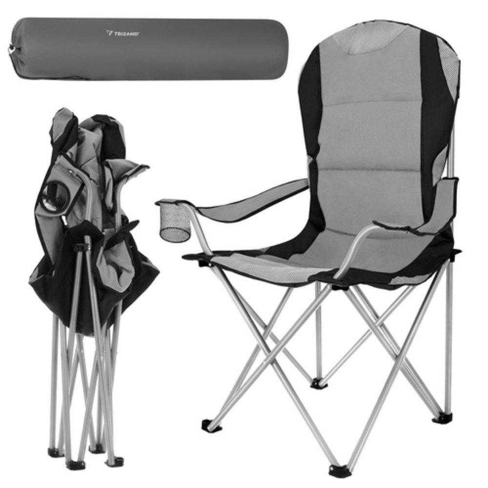 Trizand Angelstuhl Klapp-Campingstuhl 120 kg Faltstuhl (Spar-Set, 1 St), weicher Polsterung und einer ergonomischen Rückenlehne