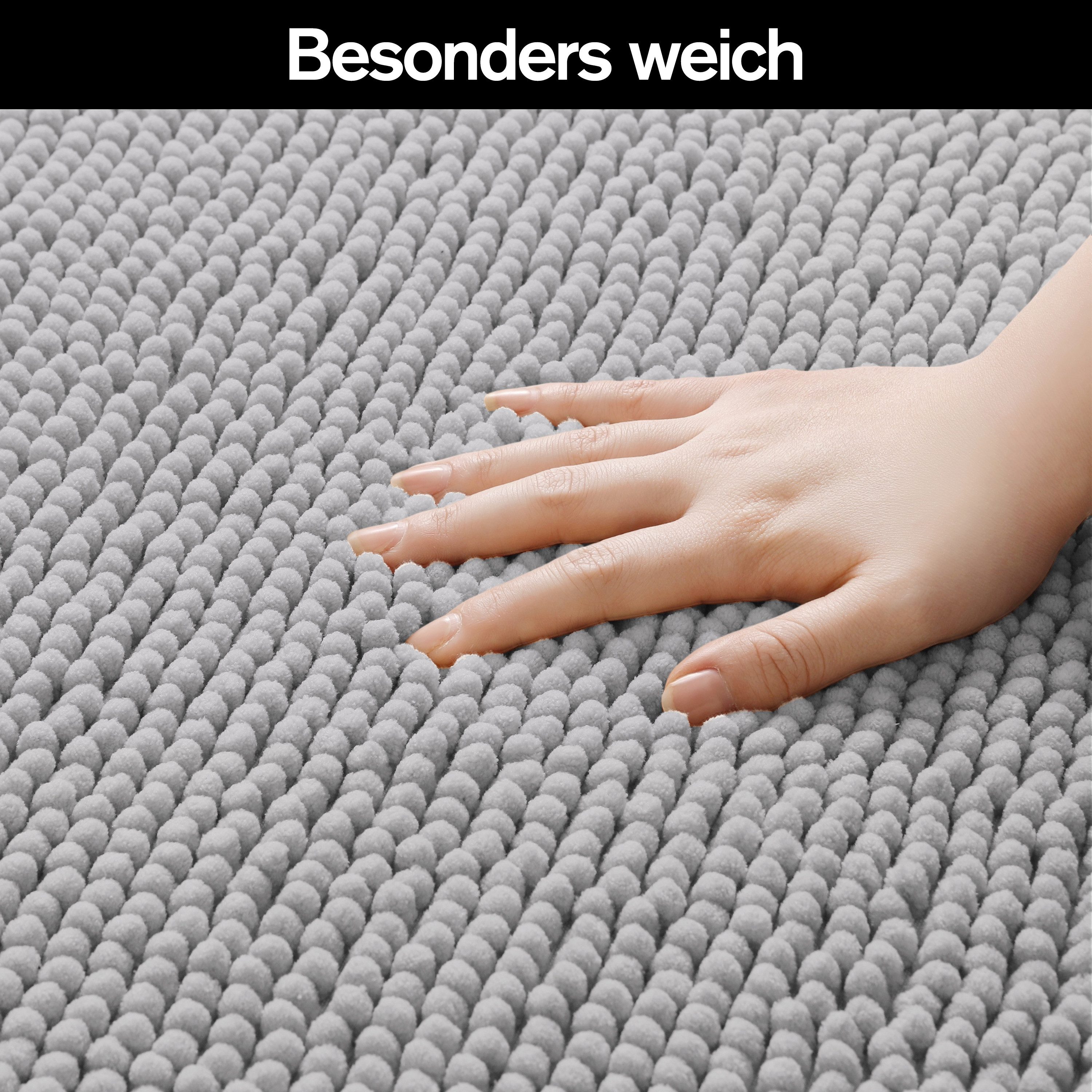 OTTO home Badematte Vanessa Chenille, Standard & Premium, 15cm oder 20cm, auch als 2er Set, rutschhemmend beschichtet, schnell trocknend, strapazierfähig, fußbo – Bild 5 von 5