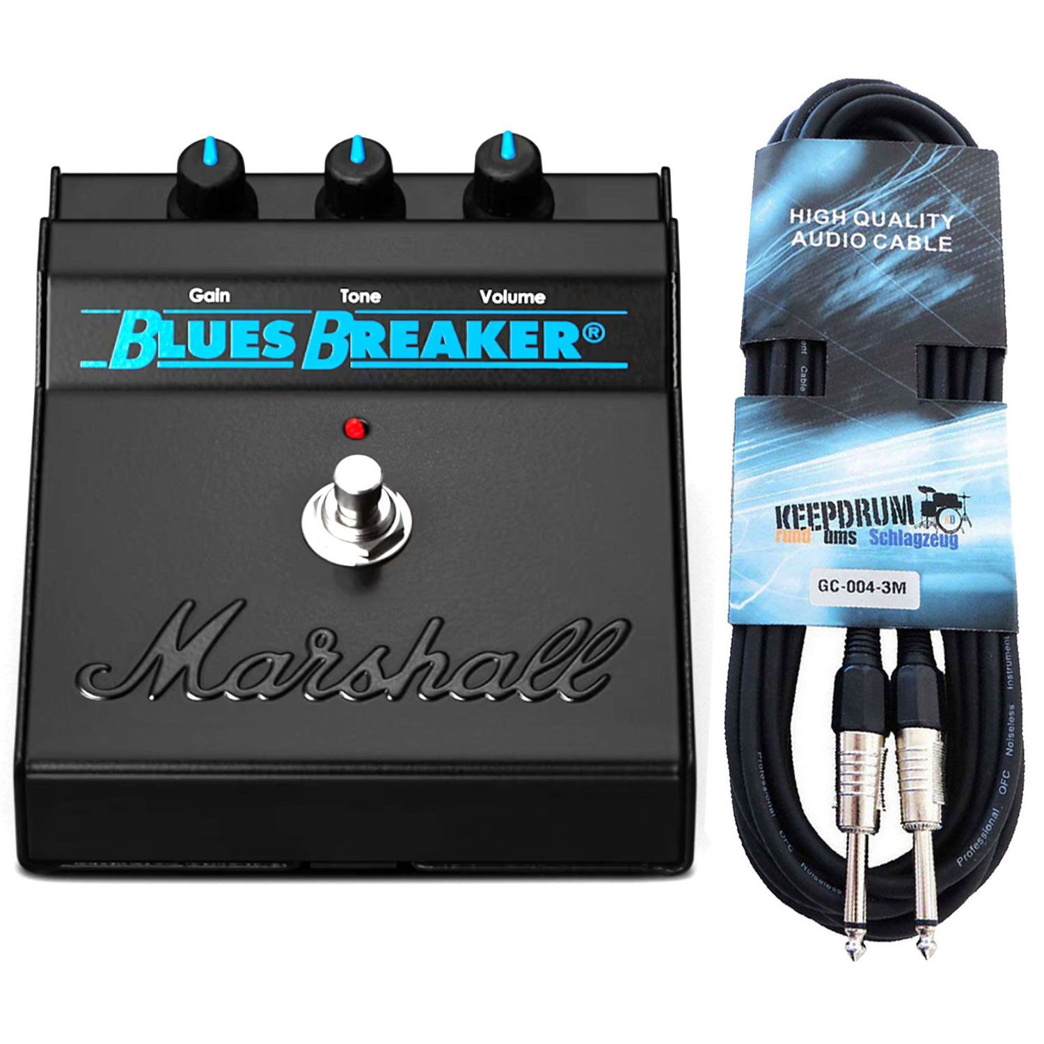 Marshall E-Gitarre Marshall Effektgerät Bluesbreaker Overdrive Pedal mit Kabel, Pedal, E-Gitarre, mit Kabel