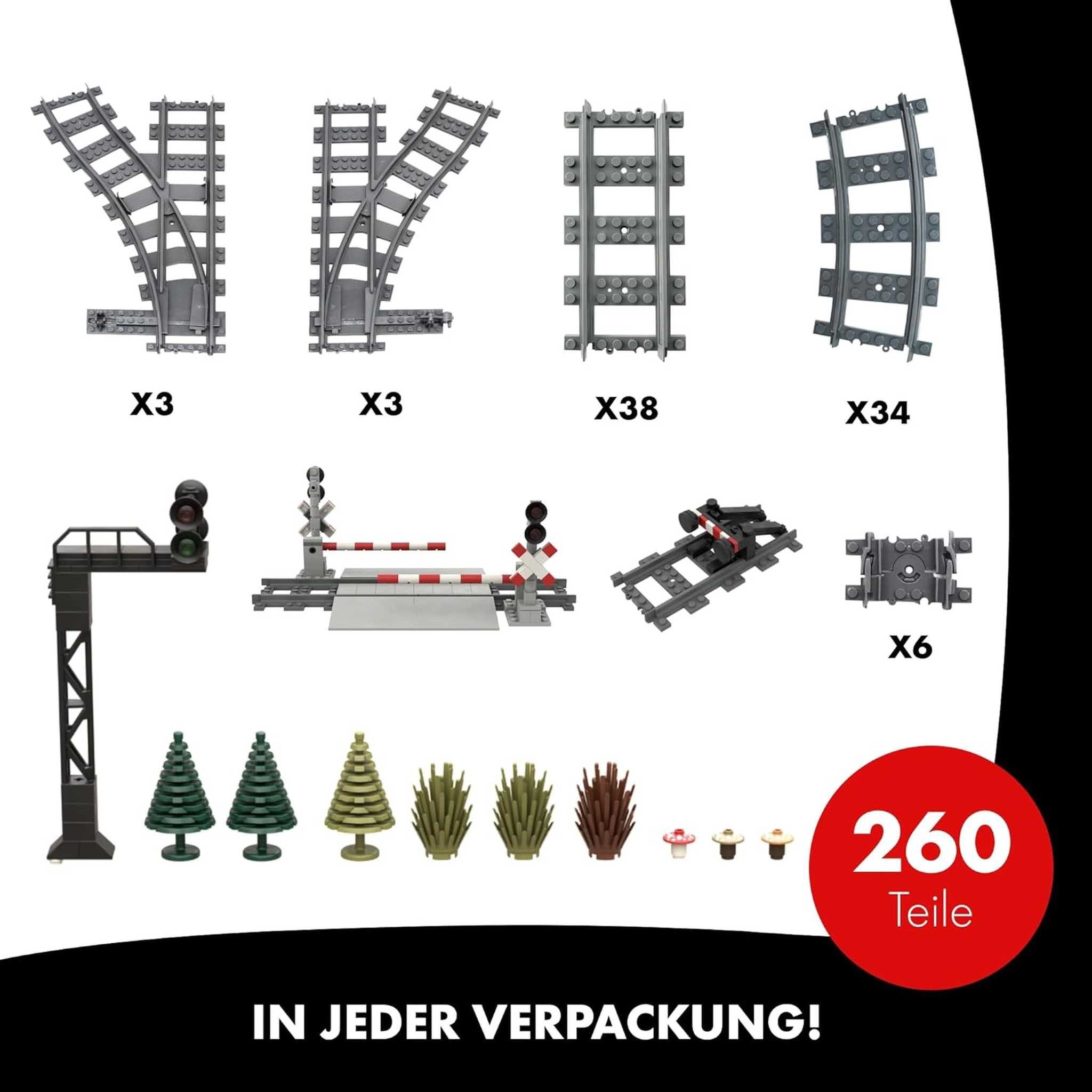 Lonestar-Bricks LB-60023 Schienenkreis Set mit Zubehör XL (Lonestar Bricks) Spielbausteine – Bild 2 von 5