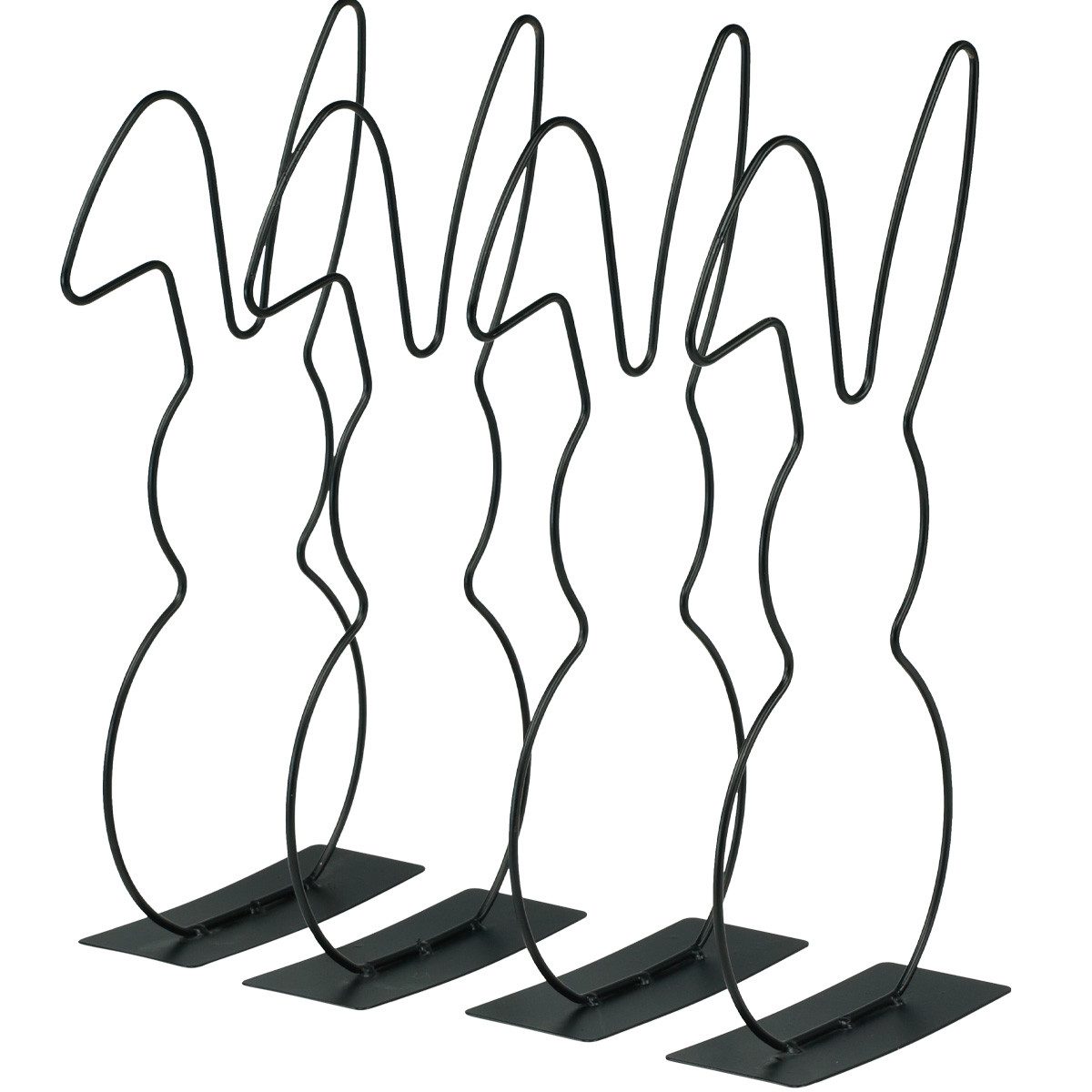 Viana Osterhase Deko Hase Schwarz Metall Aufsteller Osterdeko 30cm 4er Set, günstig online kaufen