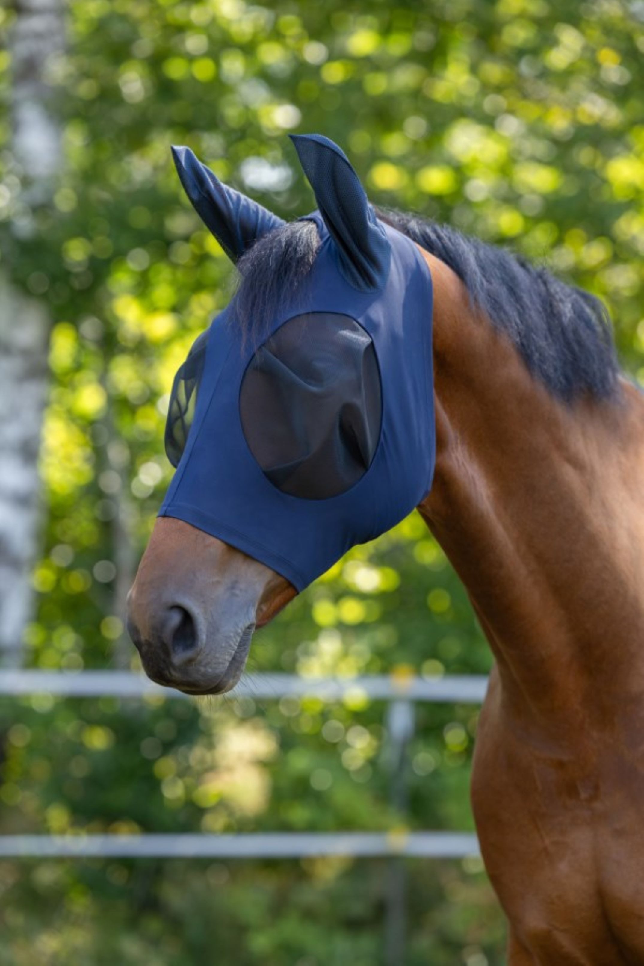 Kerbl Pferde-Fliegendecke Kerbl Fliegenschutzmaske FinoStretch blau, Full, 3229055