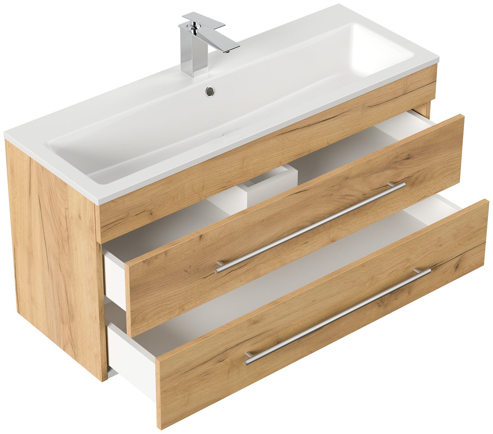 Magnolia Home Waschtisch Badmöbel Mars 1000 SlimLine SoftClose Schubladen eiche gold
