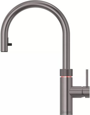 QUOOKER Küchenarmatur QUOOKER FLEX COMBI+ B Zugauslauf Gunmetal & 100°C Armatur (22+XGME) (2-St) Spültischmischer mit 100°C Kochendwasserfunktion