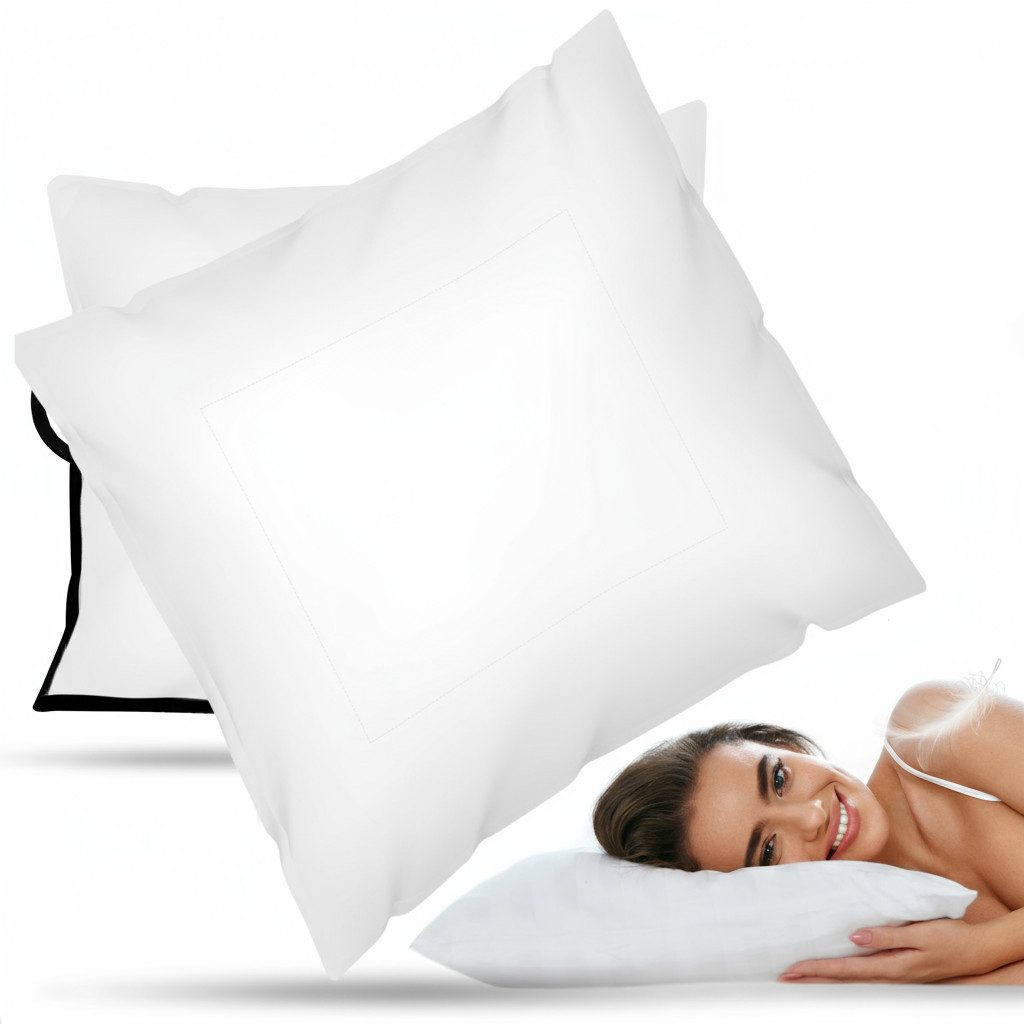 FIT DREAMS PRESS FOR SLEEP Kopfkissen Premium Kopfkissen mit abnehmbaren Bezug, Füllung: Fit-Dreams Technologie (Daunenähnlich), Seitenschläfer, Rückenschläfer, Bauchschläfer, Anti-Schnarch-Kissen, Spar-Set, 1-tlg., 40x80 / 80x80, temperaturregulierend - Schlafkissen mit Reißverschluss - Bestseller