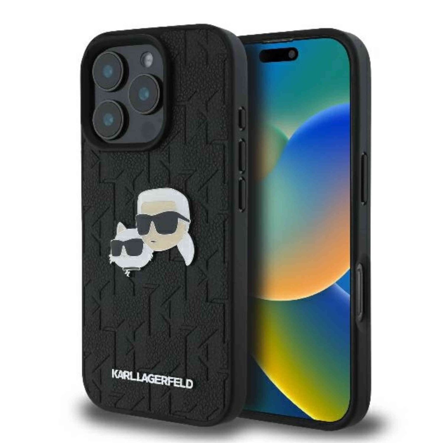 KARL LAGERFELD Smartphone-Hülle Karl Lagerfeld Apple iPhone 16 Pro Max Monogram Karl & Chaoupette Case