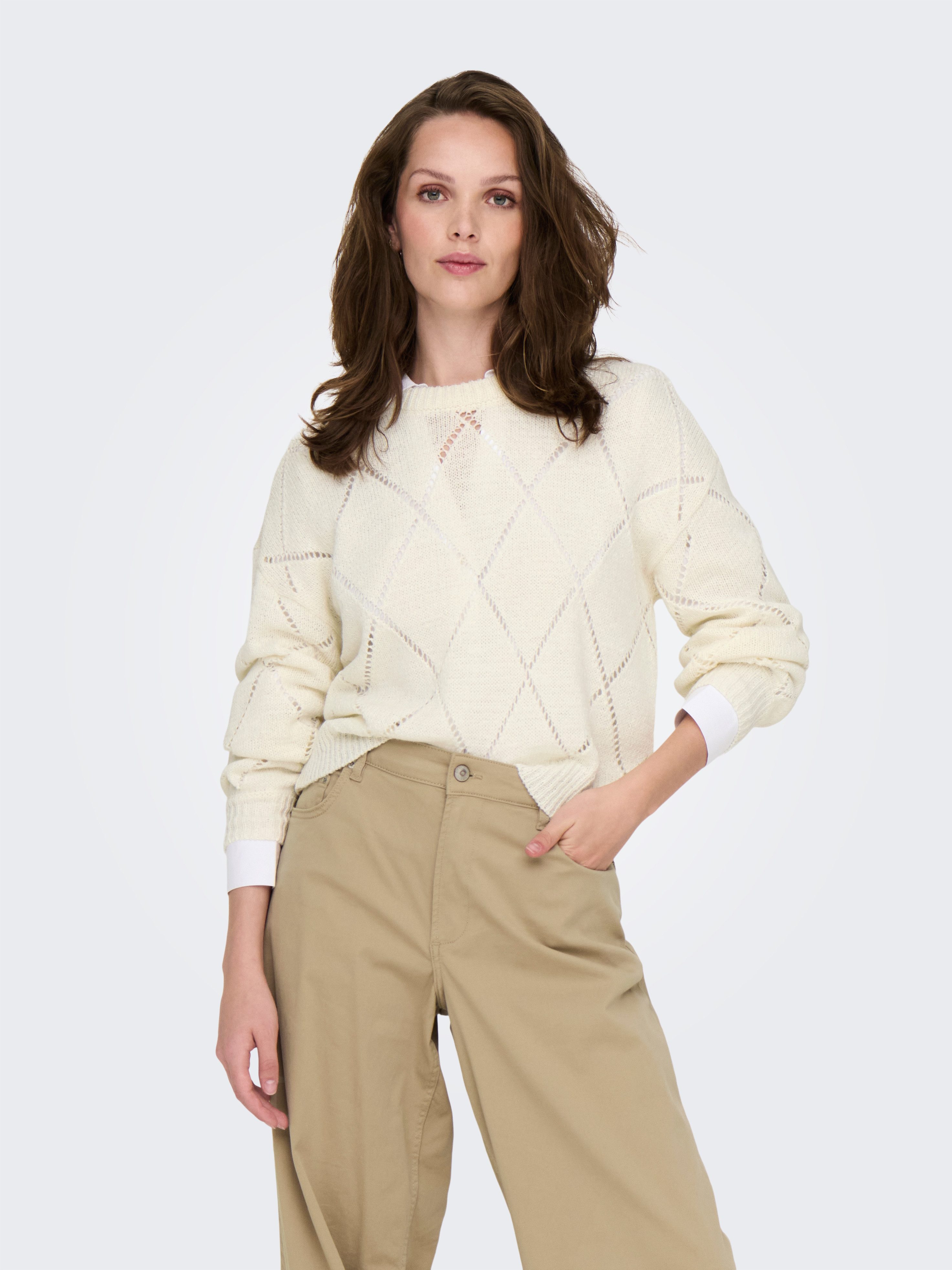 Strickpullover ONLGEENAS LS STRUCTURE O-NECK CC KNT