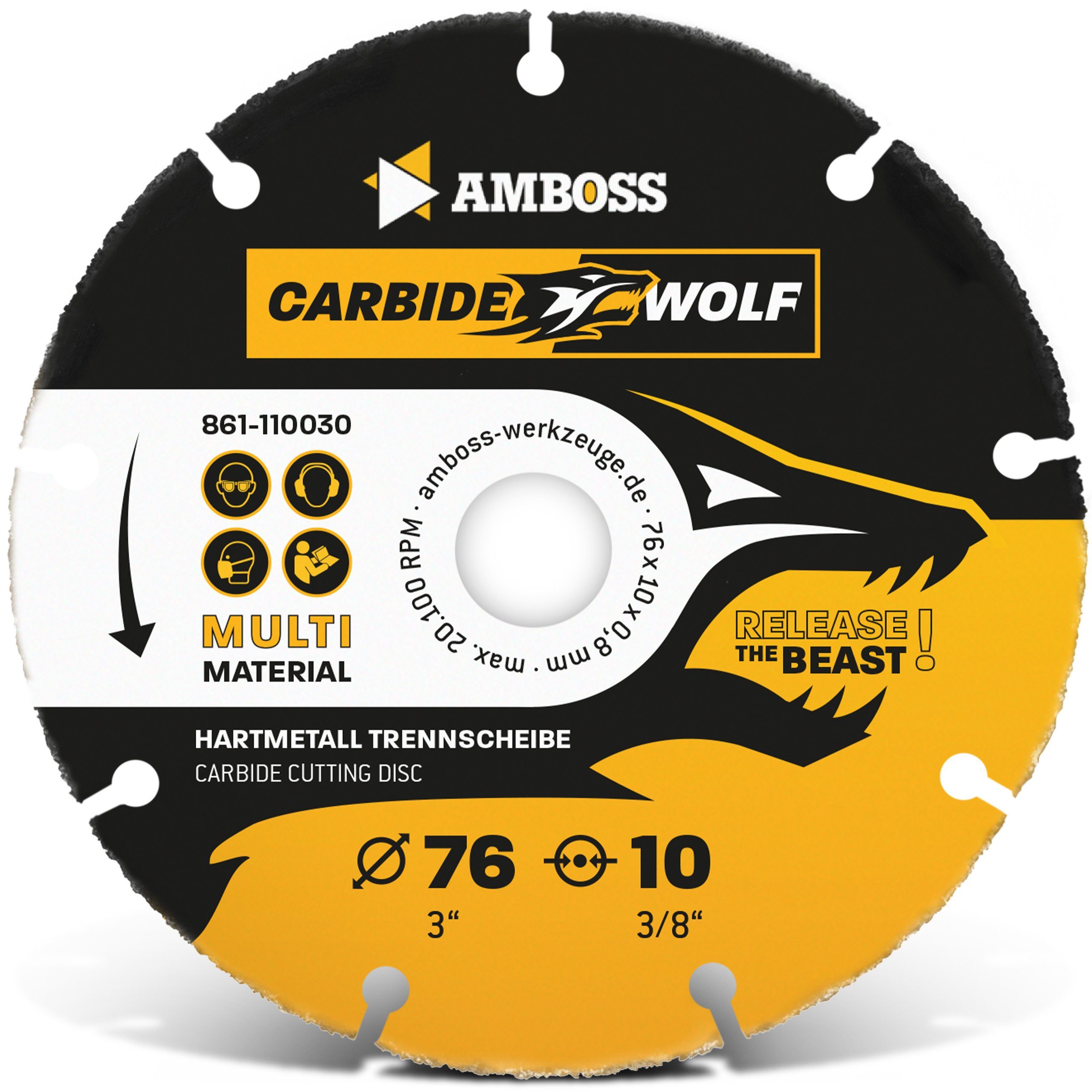 Amboss Werkzeuge Kreissägeblatt Amboss Carbide Wolf HM Trennscheibe - 76 x 0.8 x