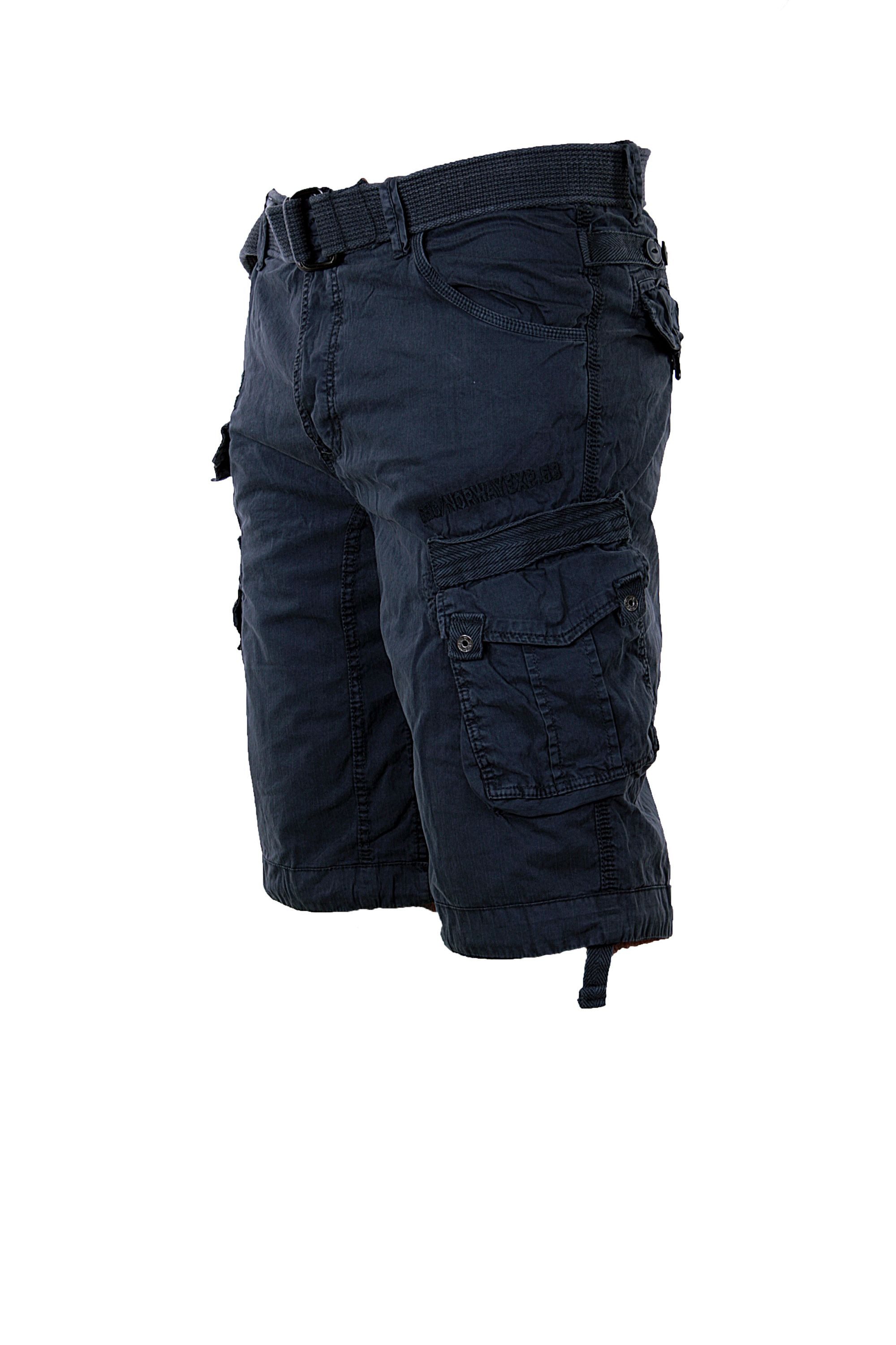Geographical Norway Shorts Herren Cargo Shorts kurze Hose Short Bermuda Knielang Gürtel Sommer