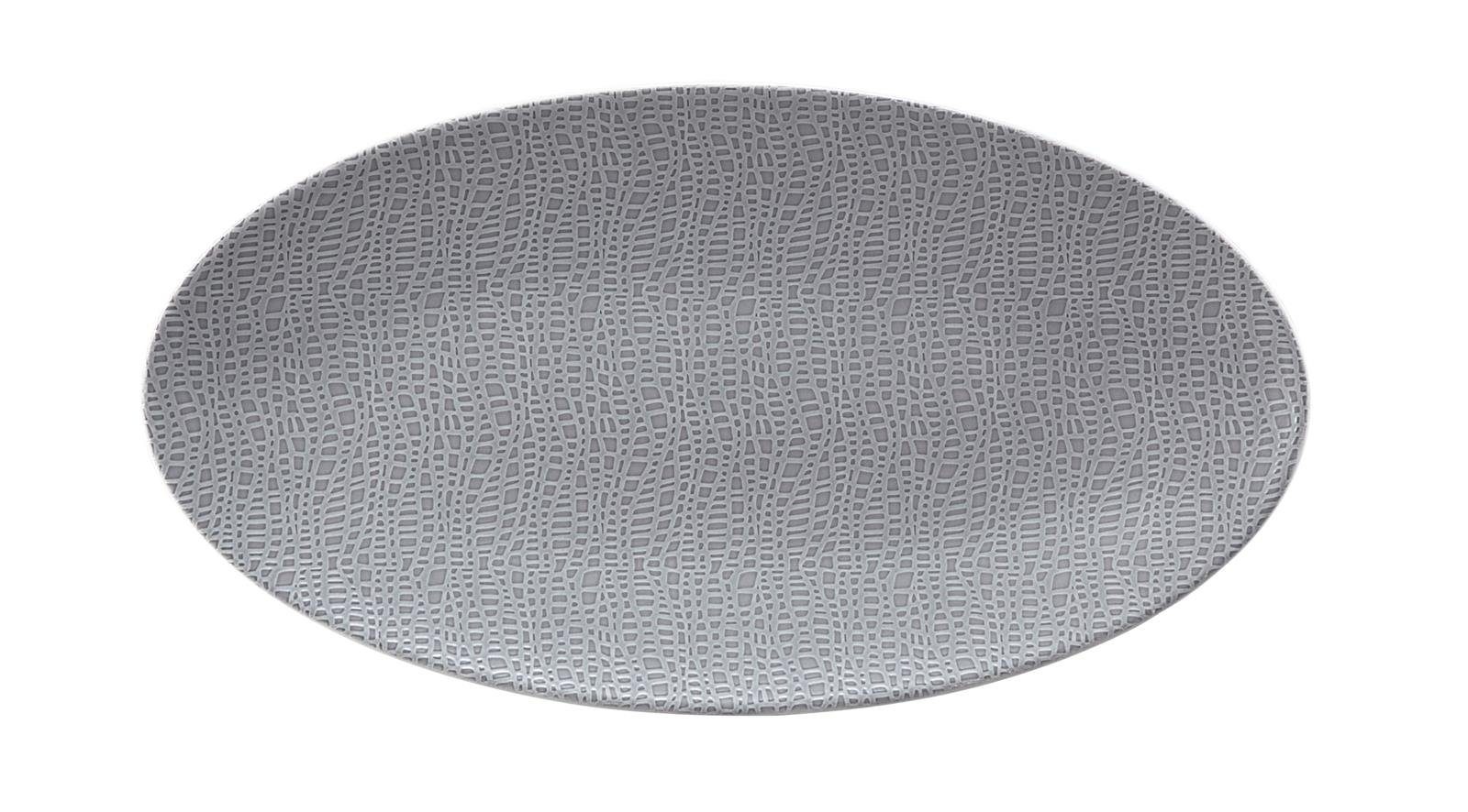 Weiden Seltmann Fashion Servierplatte grey Seltmann 33x18 elegant Servierplatte L (Packung) oval cm, Porzellan, Weiden