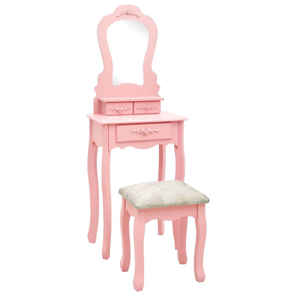 vidaXL Schminktisch Schminktisch-Set mit Hocker Rosa günstig online kaufen