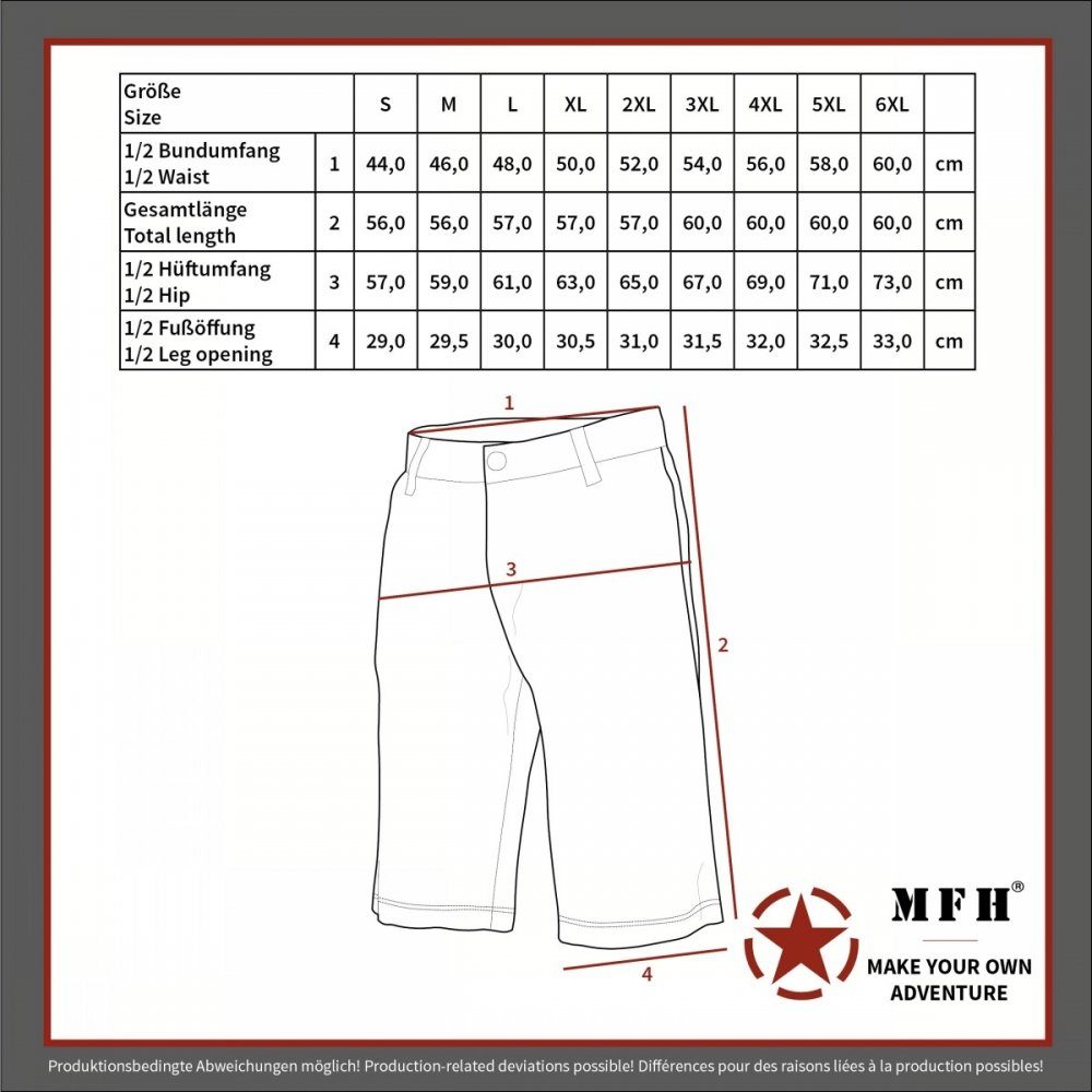 MFH Bermudas Brit. Bermuda, Combat, schwarz - XL