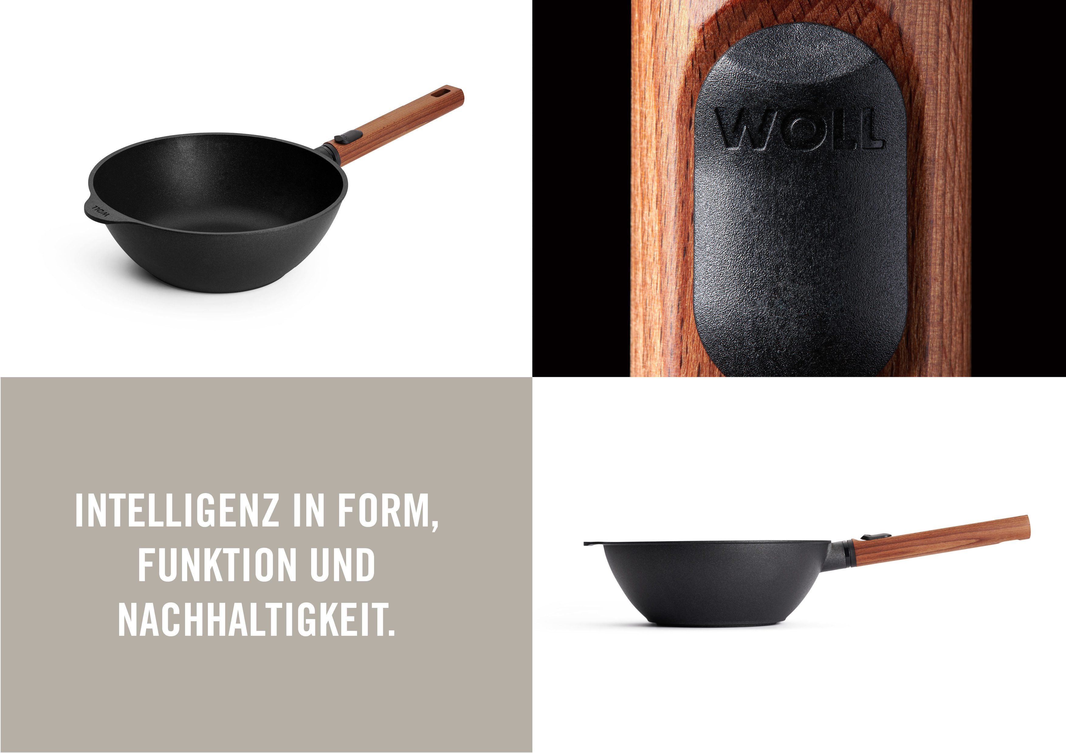 WOLL Wok Eco Logic QXR Guss-Wok- und Rührpfanne, Aluminiumguss (1-tlg), PFAS-freie Diamond-QXR - Beschichtung
