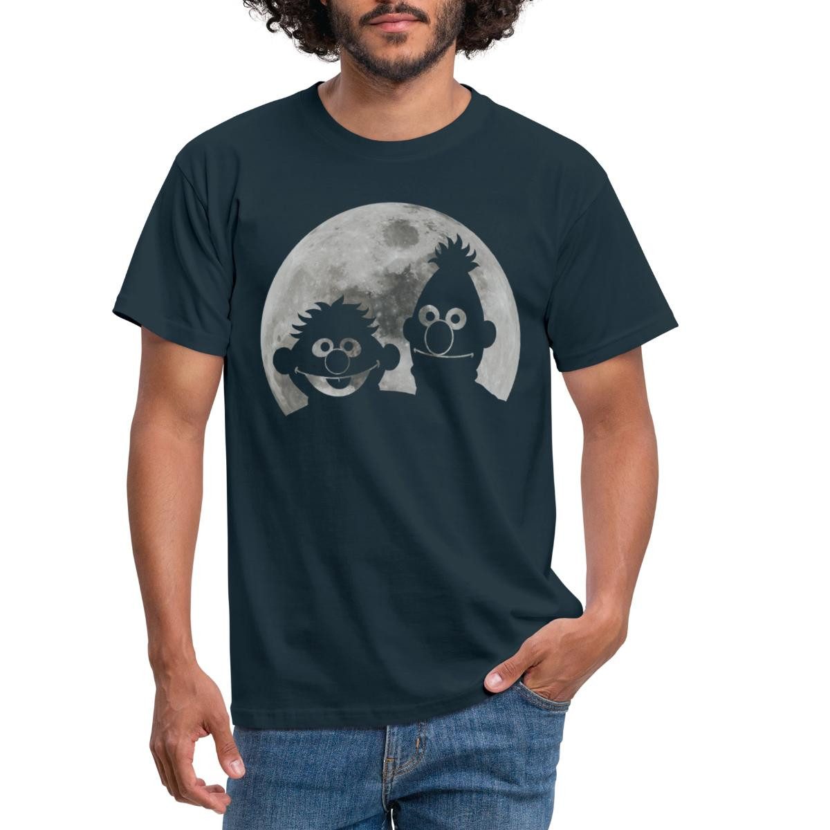 Spreadshirt T-Shirt Sesamstraße Ernie & Bert Bei Mondschein Männer T-Shirt günstig online kaufen