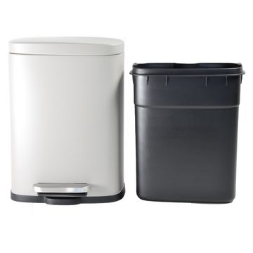 B&S Mülleimer Abfalleimer Kosmetikeimer 5 Liter weiß, grau, silber, eckig oder rund, mit Absenkautomatik