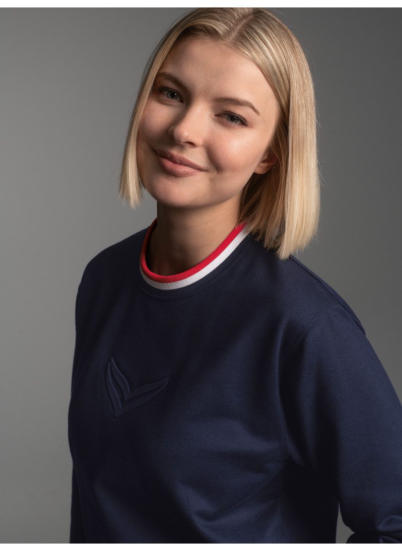 Trigema Sweater TRIGEMA Sweatshirt mit 3D-Logo-Prägung