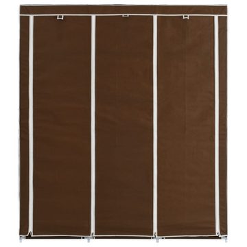 vidaXL Kleiderschrank Kleiderschrank mit Fächern und Stangen Braun 150x45x175cm Stoff (1-St)