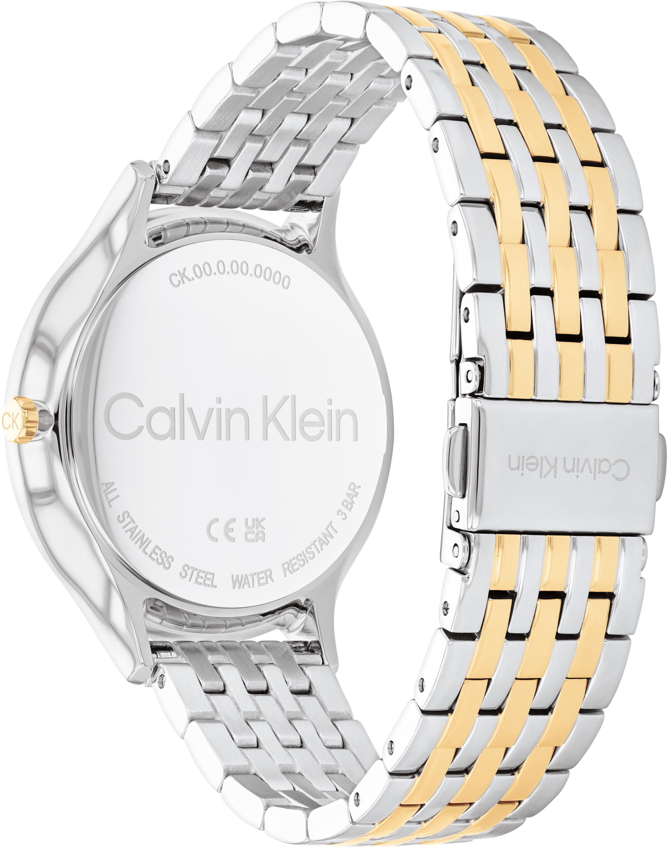 Calvin Klein Quarzuhr CK TIMELESS 25100002, Armbanduhr, Damenuhr, Glaskristalle, Edelstahlarmband