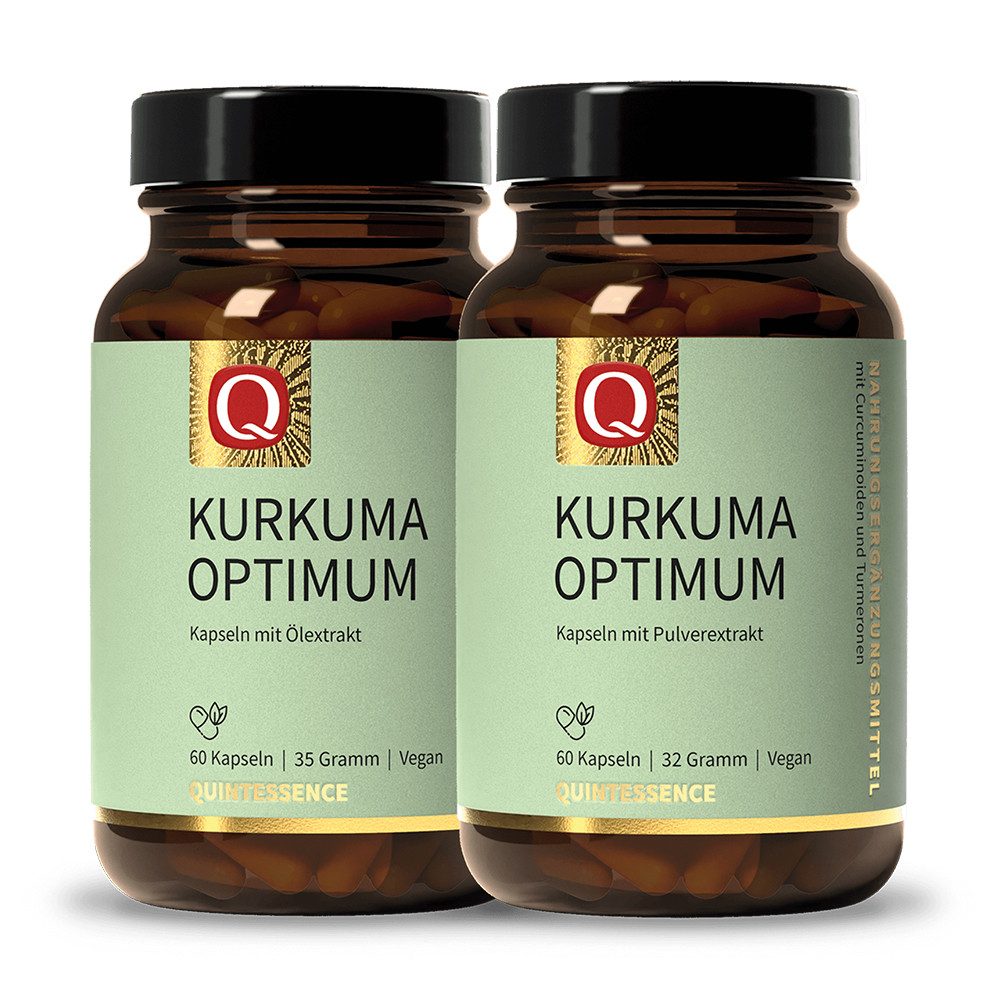 Quintessence Kurkuma Optimum – Curcumin C3 Complex & Turmerone - vegan - 120 Kapseln, 2 er 67 g, Hochwertige Premiumqualität - hohe Bioverfügbarkeit