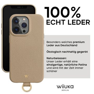 wiiuka Handykette skiin LOOP Hülle für iPhone 15 Pro, Handyhülle / Kette, Handgefertigt - Deutsches Leder, Premium Case