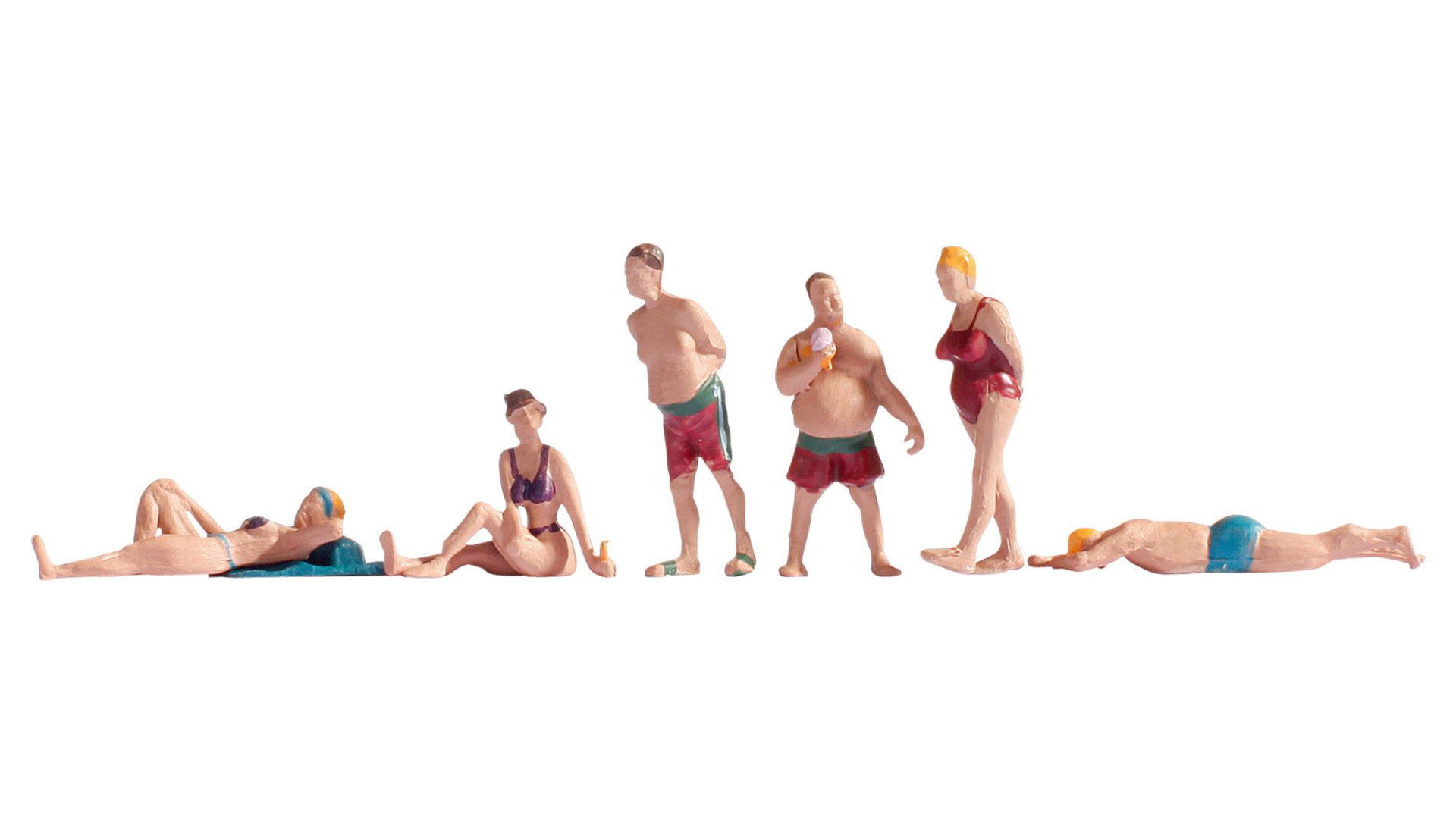 NOCH Dekofigur Badende, sommerlicher Badespaß Figuren Set 1:160 f
