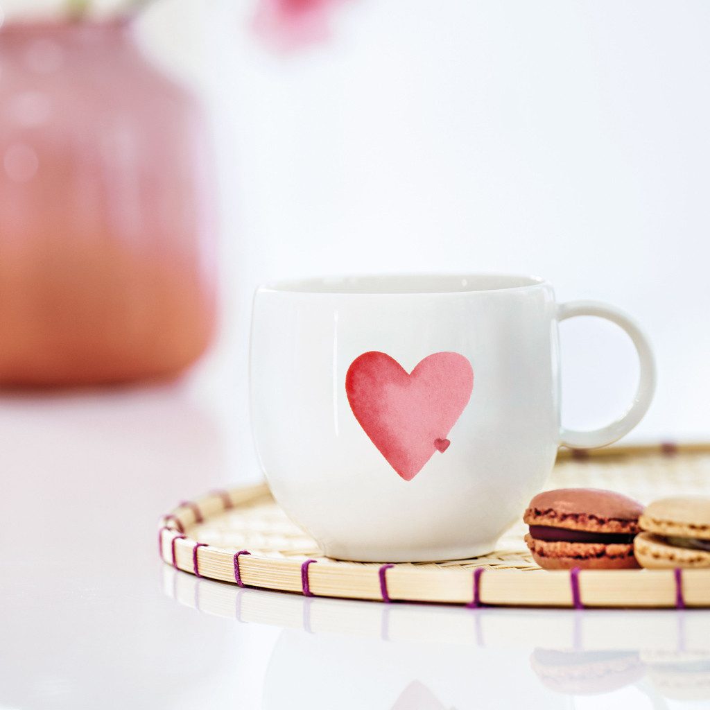 like. by Villeroy & Boch Tasse With Love Henkelbecher Sending Love 290 ml, 1-tlg., Porzellan, Premium Porcelain, mikrow.- & spülm.sicher, Made in Germany