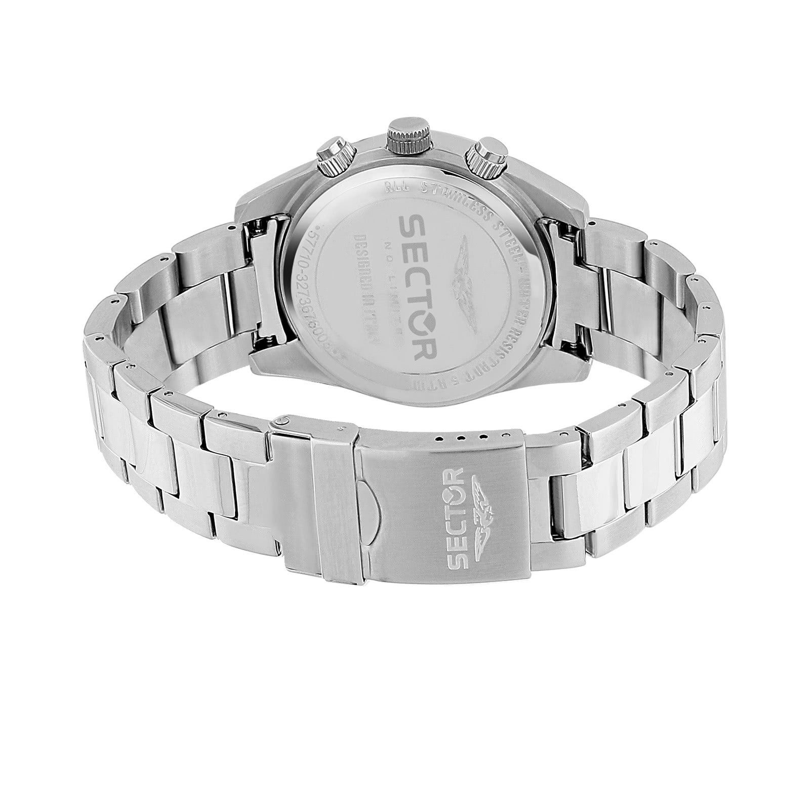 Sector Quarzuhr Sector Herren Armbanduhr Chrono, (Chronograph), Herren Armbanduhr rund, (ca. 43mm), Edelstahlarmband silber, Fashion